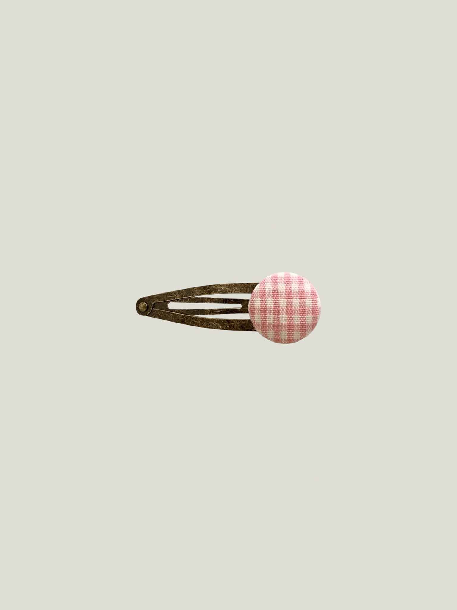 Tiny Check Hairpin - Pink