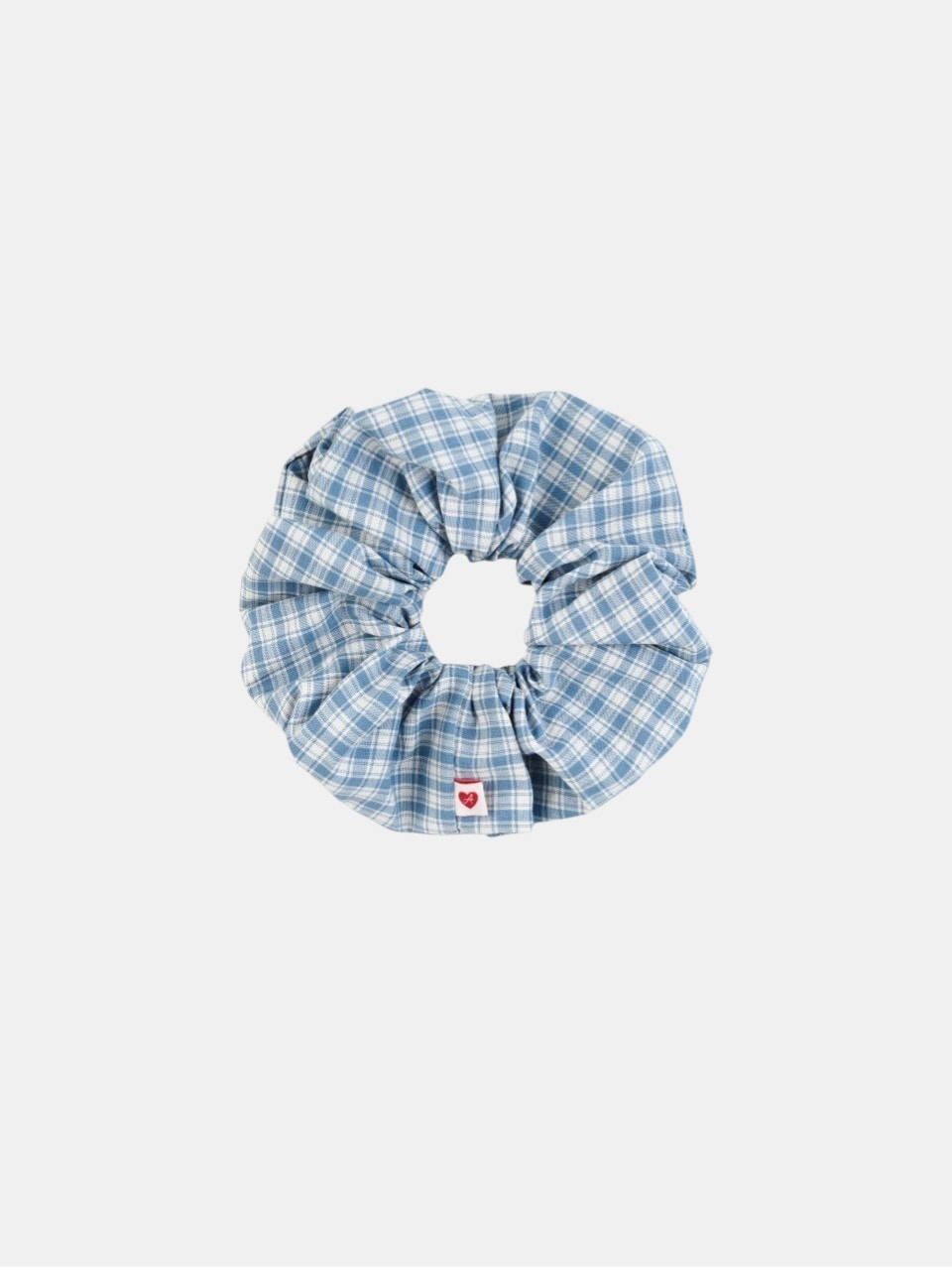 Blue Check Scrunchie