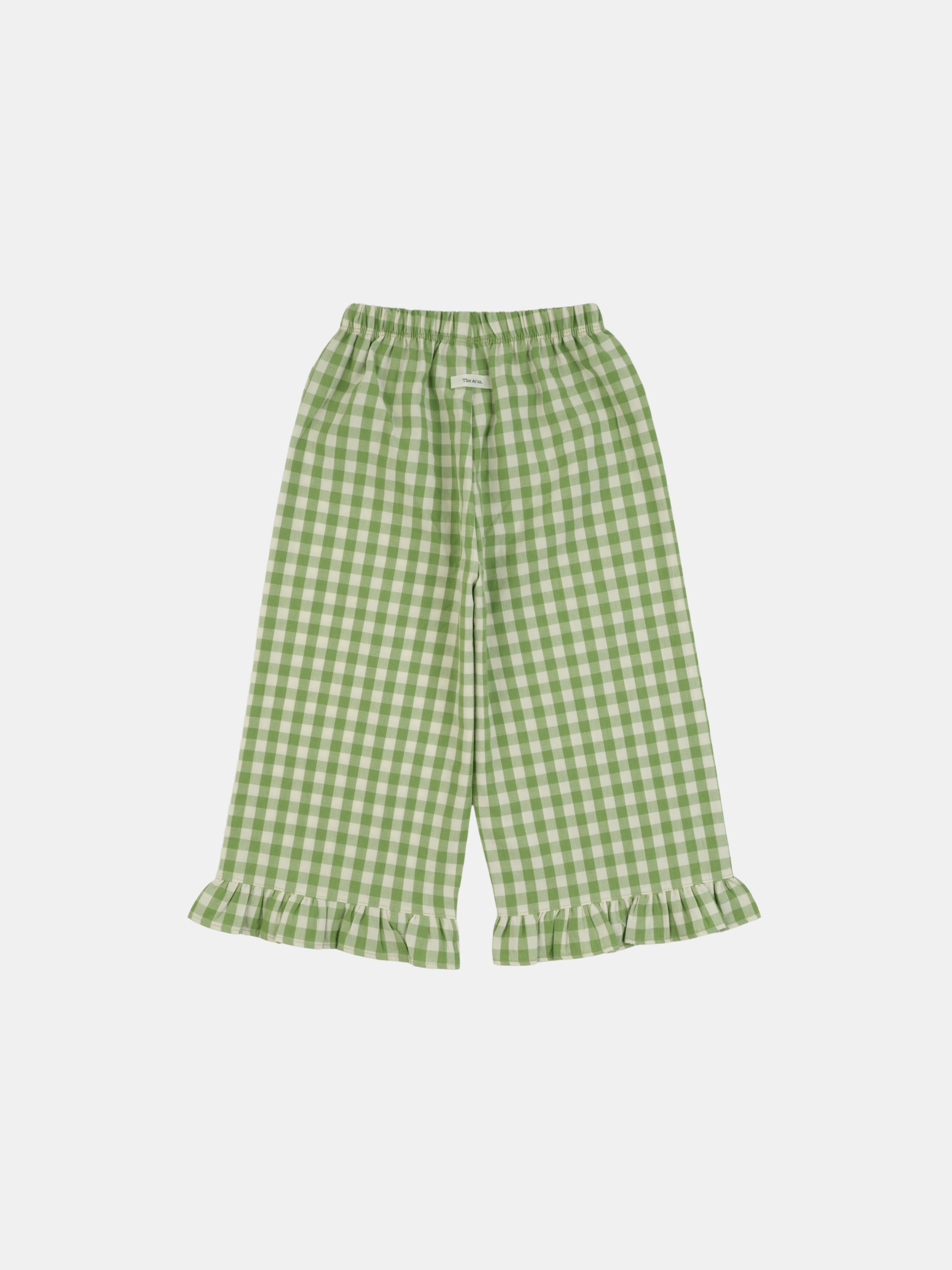 Check Frill Pants - Green