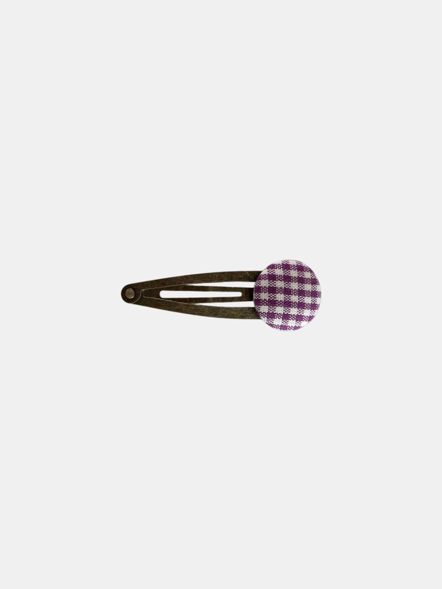 Check Button Hairpin - Purple