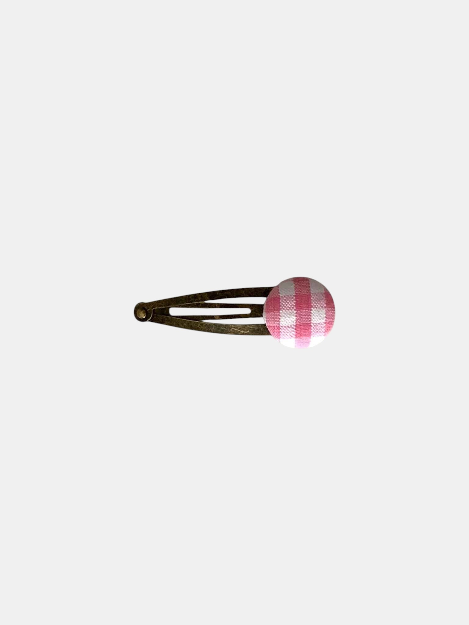 Pink Gingham Hairpin