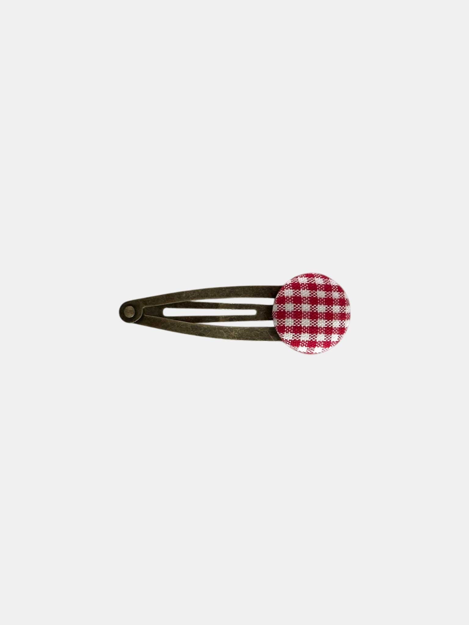 Check Button Hairpin - Red