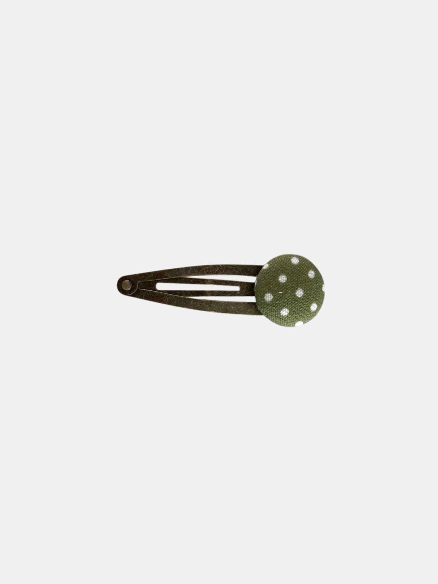 Dot Button Hairpin - Olive