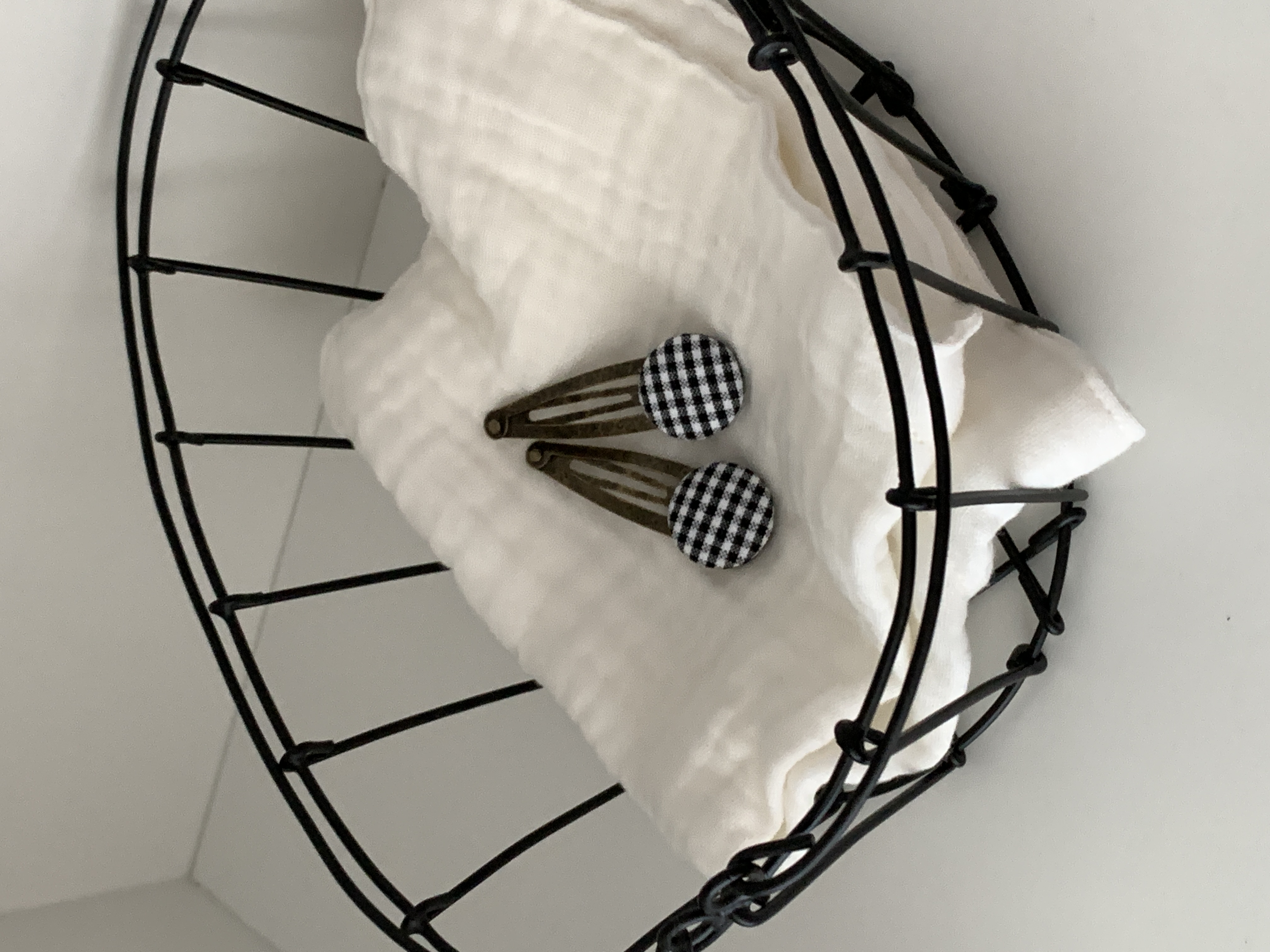 Black Gingham Hairpin
