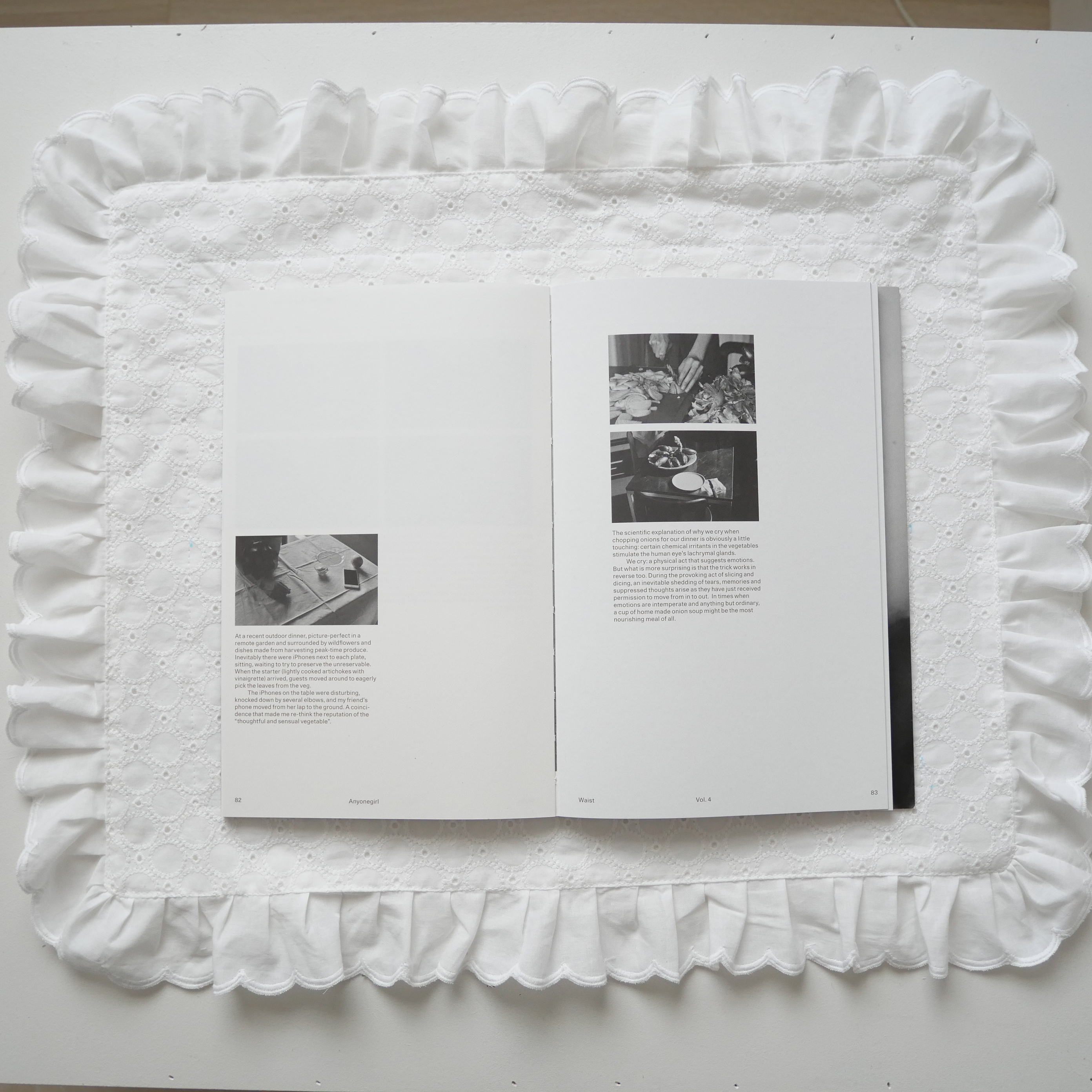 cotton ruffle lace mat