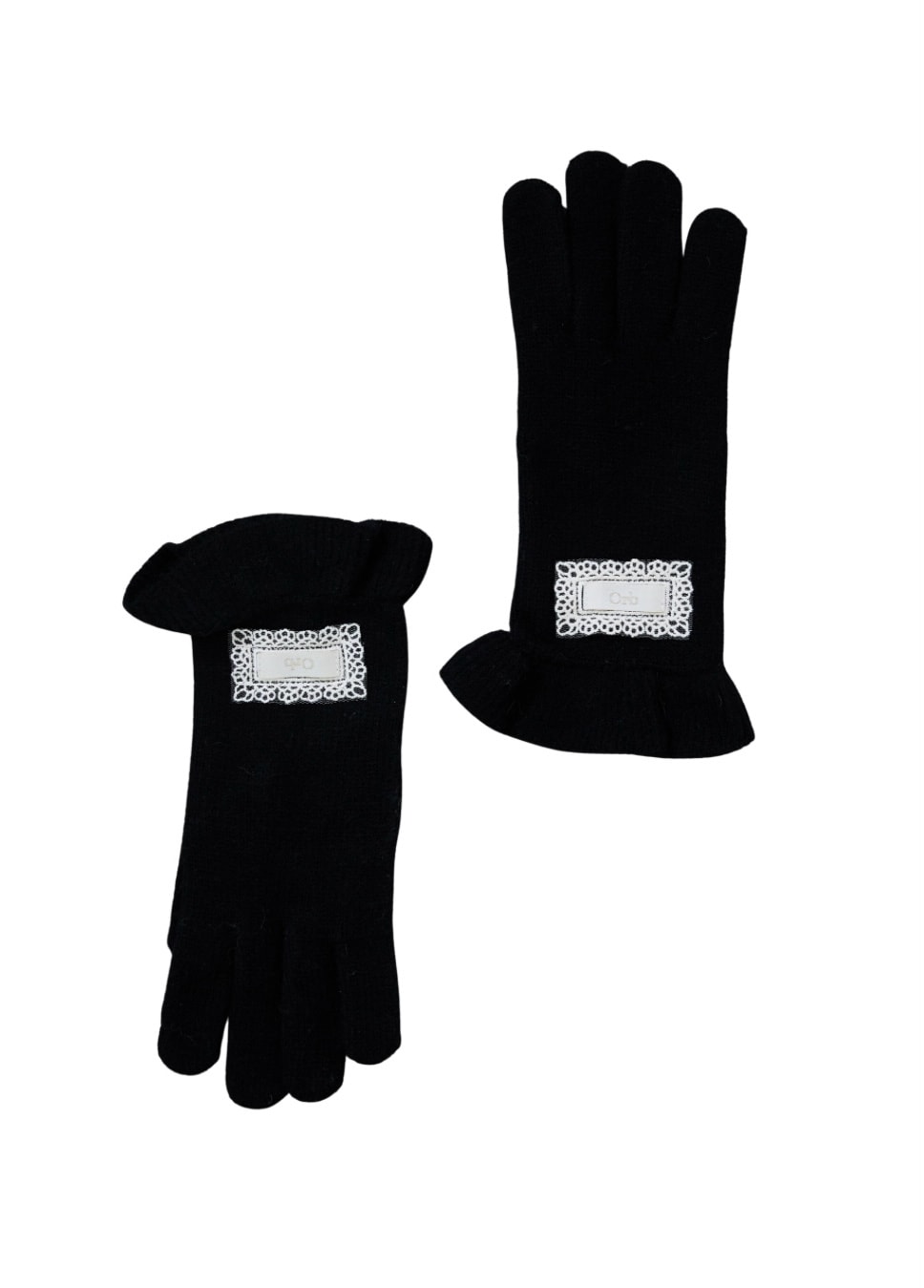 Orb frilly gloves (deep black)