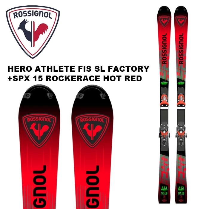 2526 ROSSIGNOL HERO ATHLETE FIS SL FACTORY R22 + SPX 15 ROCKERACE HOT RED / RRNAL01
