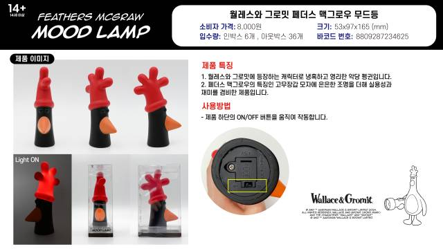 8000 월레스와 그로밋 맥그로우 무드등