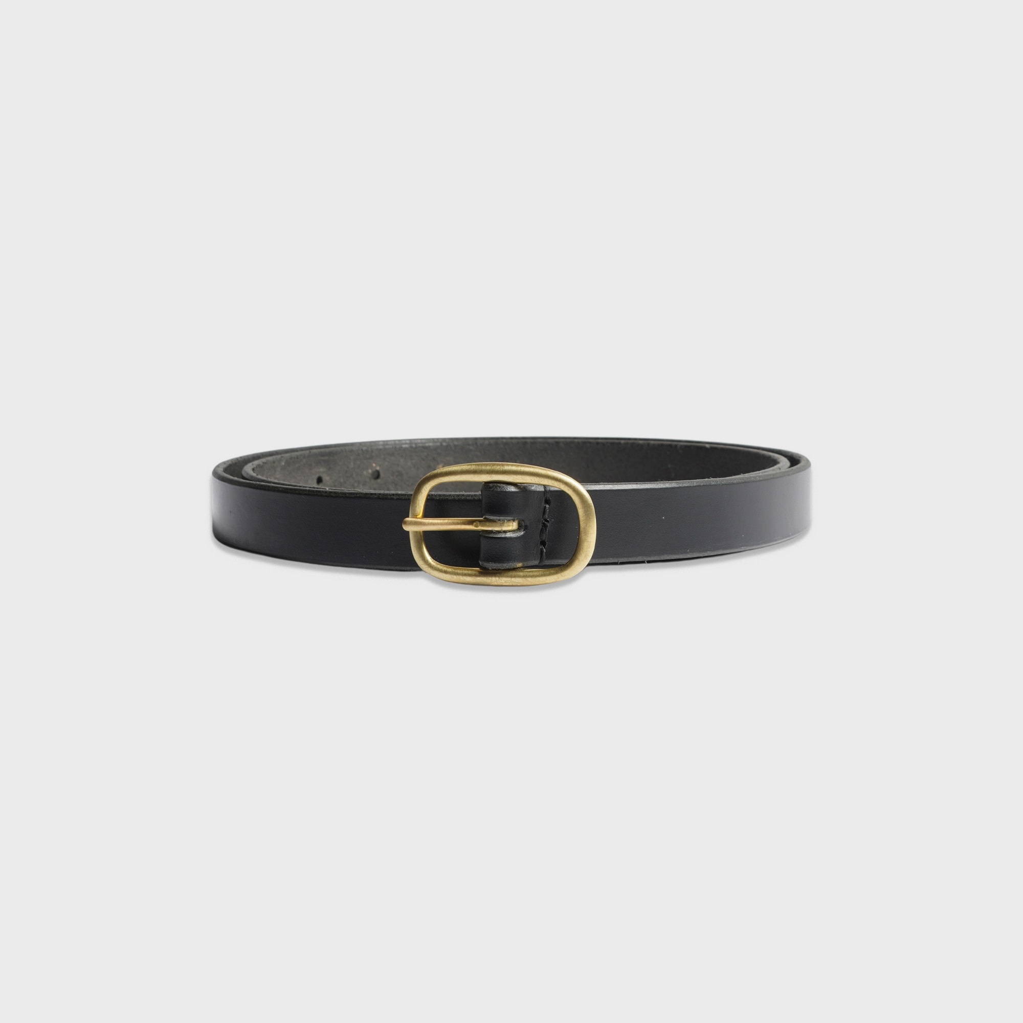 [맥시멈 헨리] MAXIMUM HENRY - Very Slim Oval Belt - Black/Brass