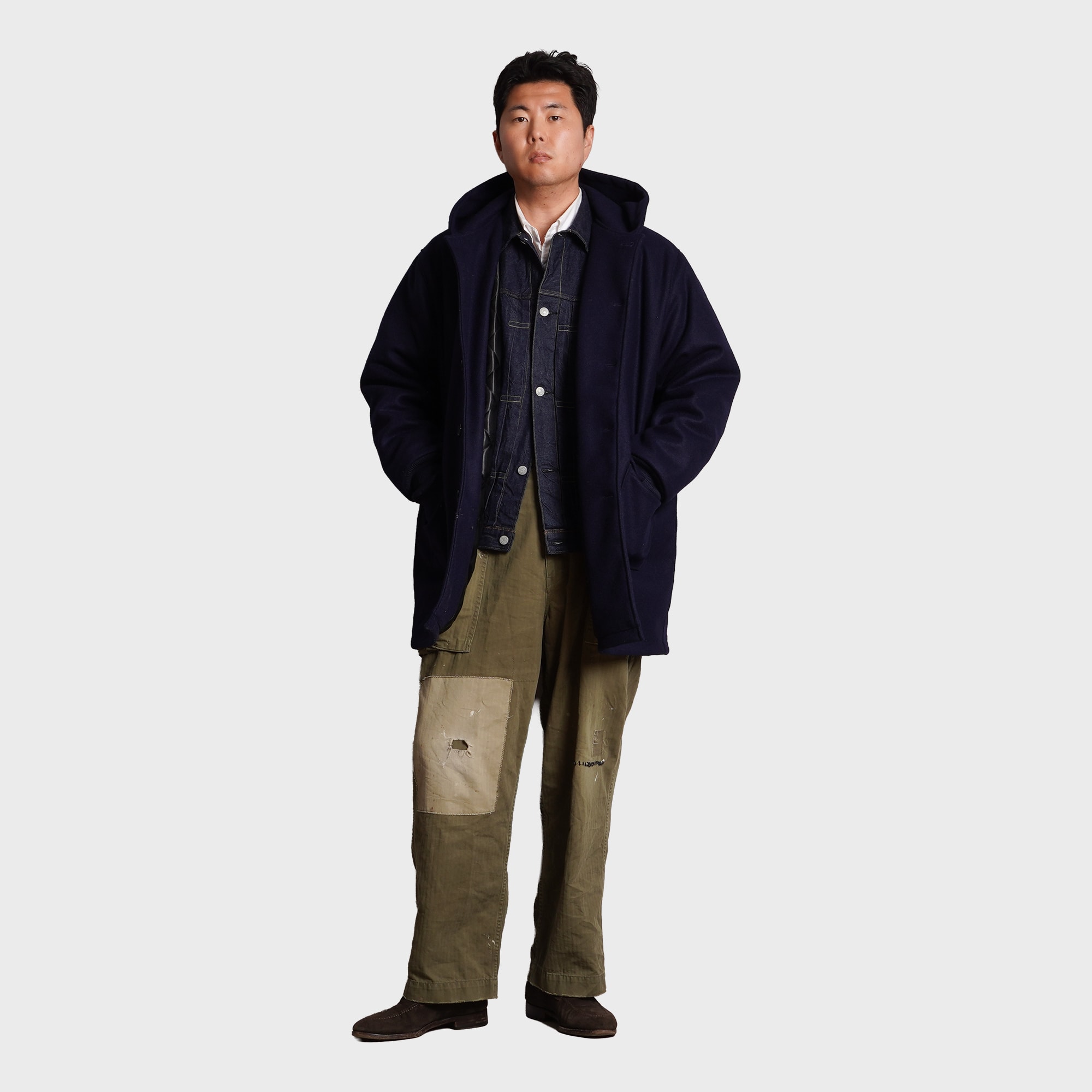 [PREORDER] SETTLEMIER'S JACKETS - S-HC Varsity Half Coat - Navy Full Wool 100%