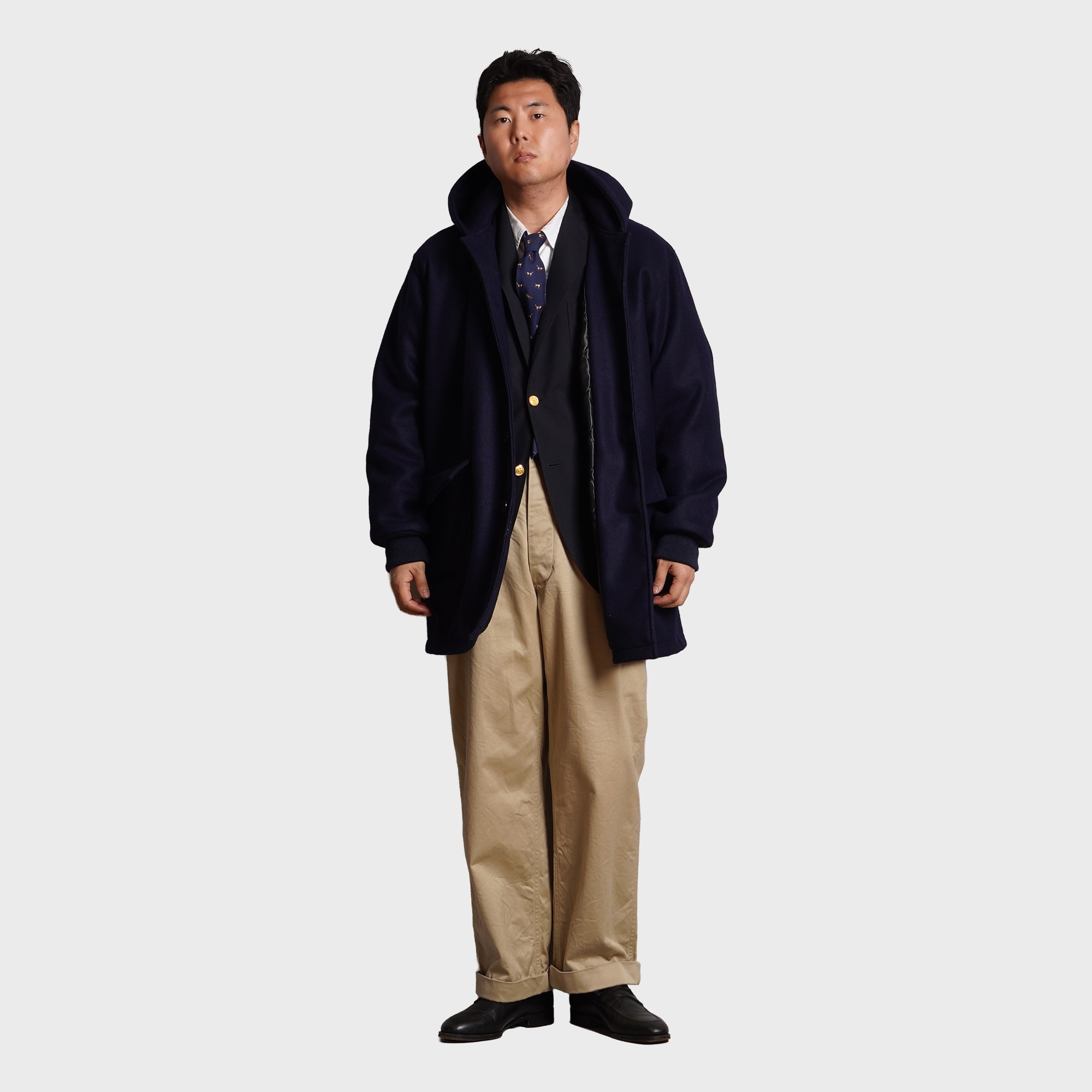 [PREORDER] SETTLEMIER'S JACKETS - S-HC Varsity Half Coat - Navy Full Wool 100%