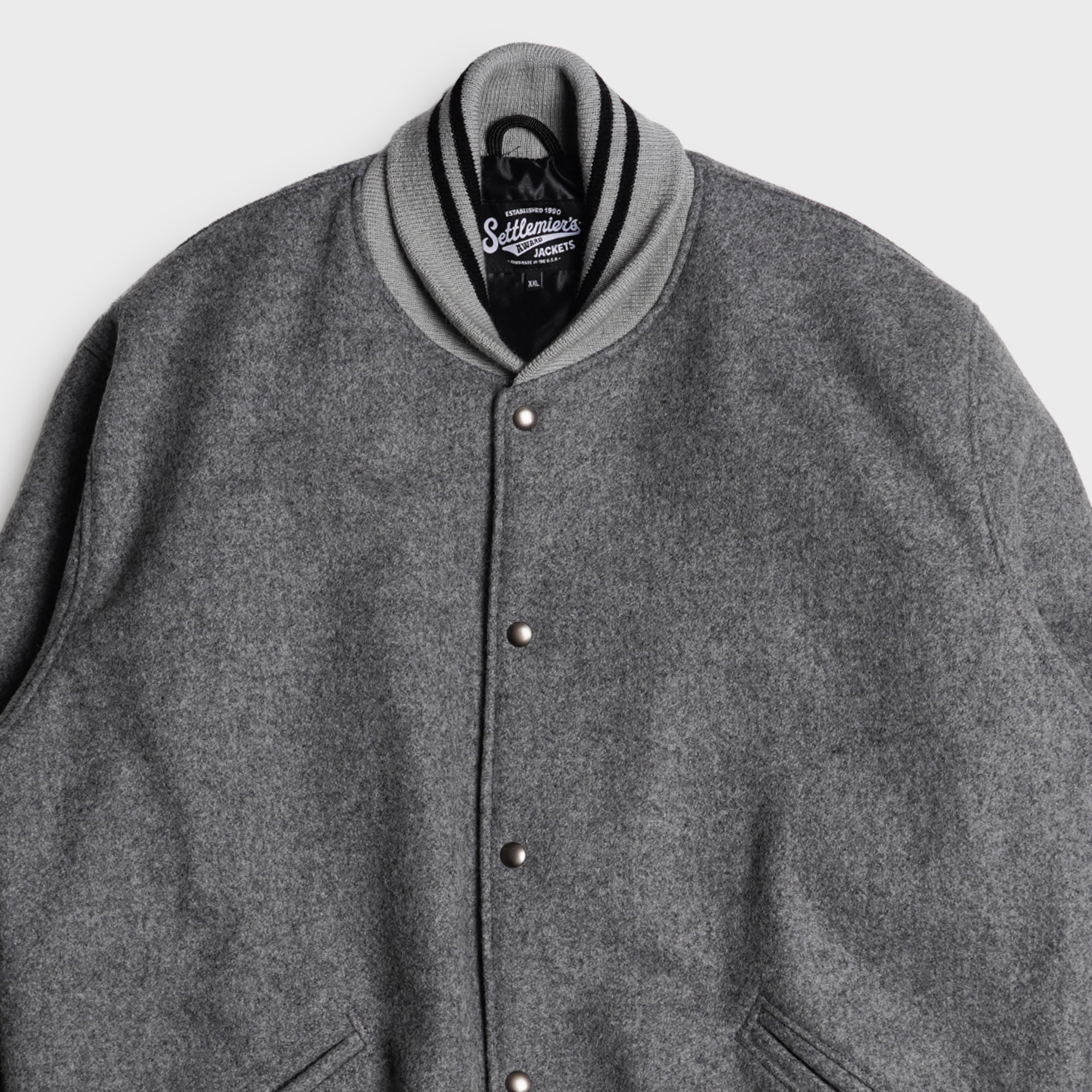 [PREORDER] SETTLEMIER'S JACKETS - S-1 Varsity Gray&Gray - Full Wool 100%