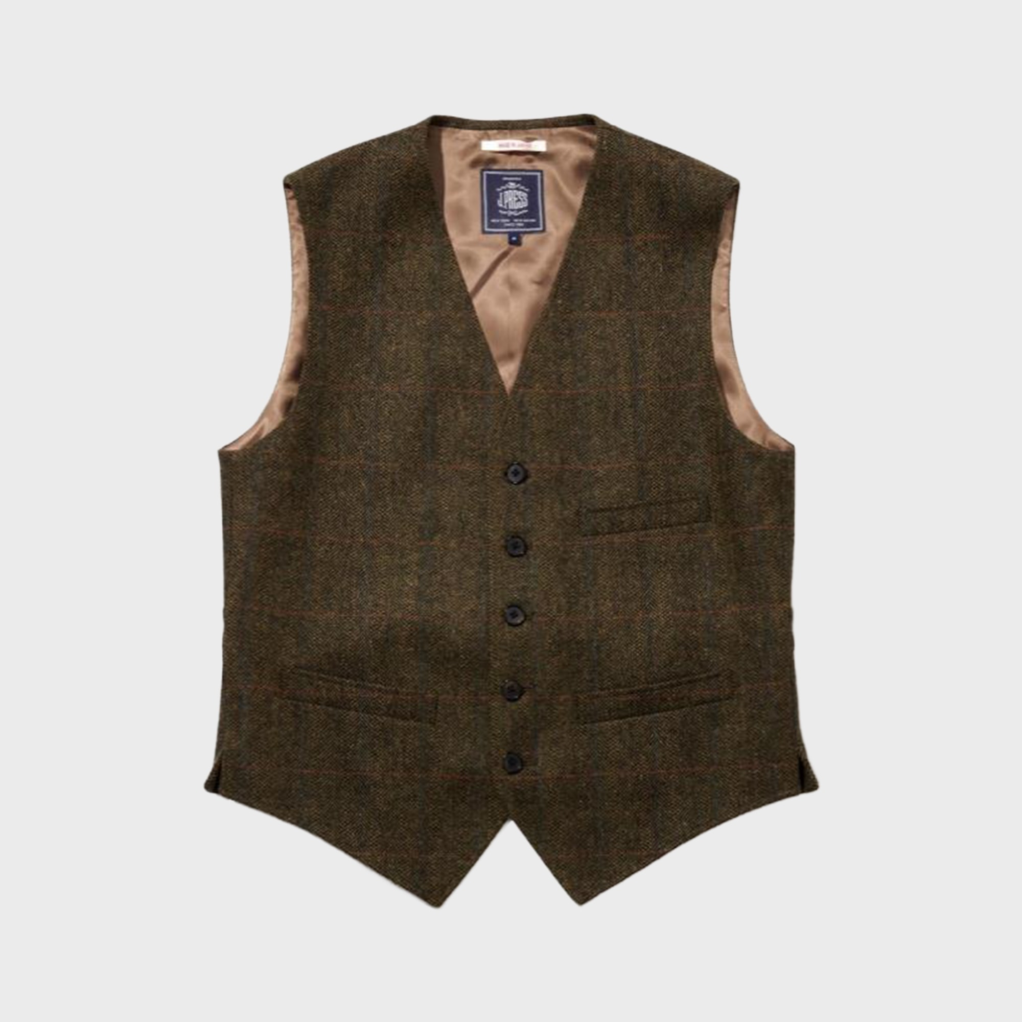 J.PRESS - OVER ODD VEST - Olive Tweed