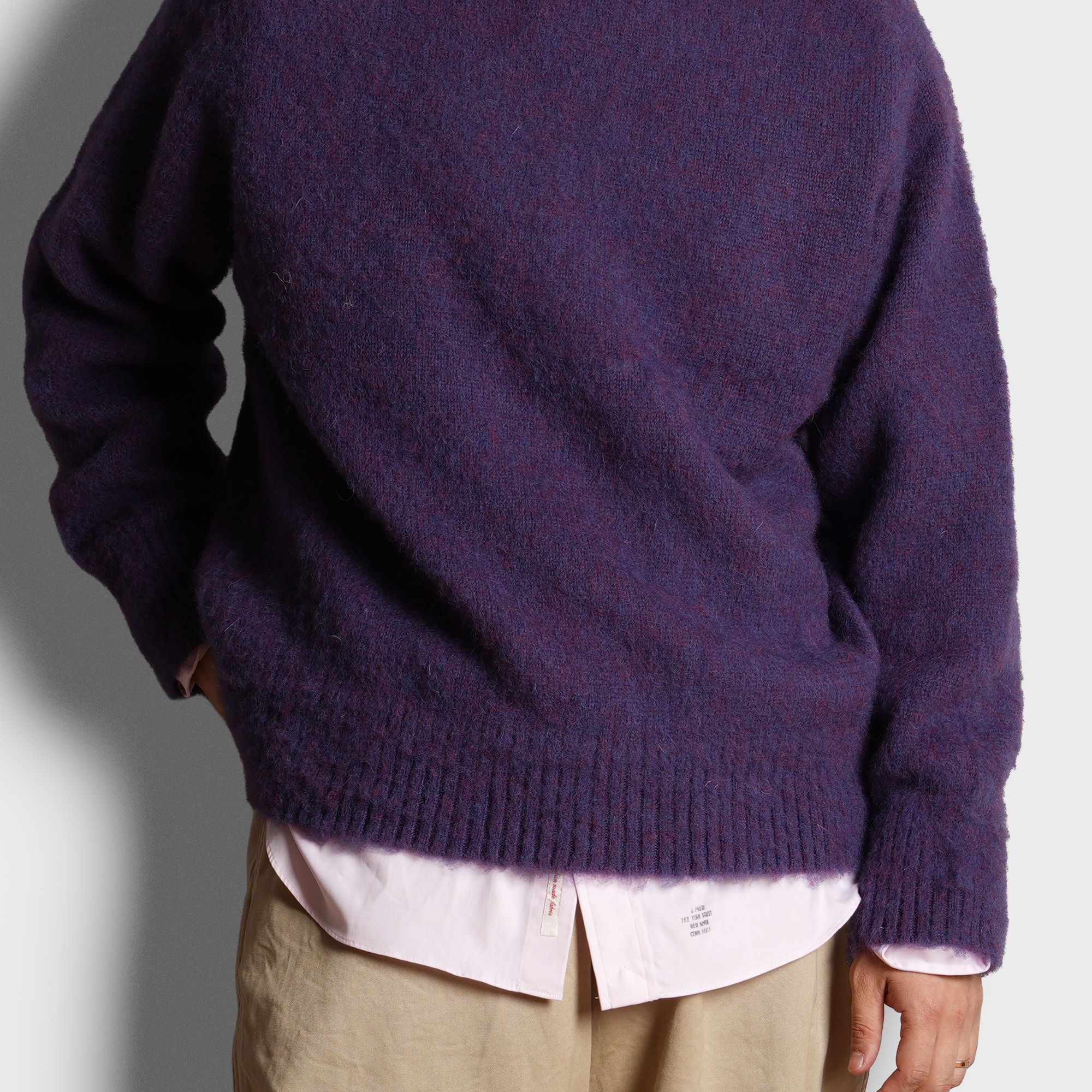 J.PRESS -﻿ SHAGGY DOG SADLE CREW NECK - Purple