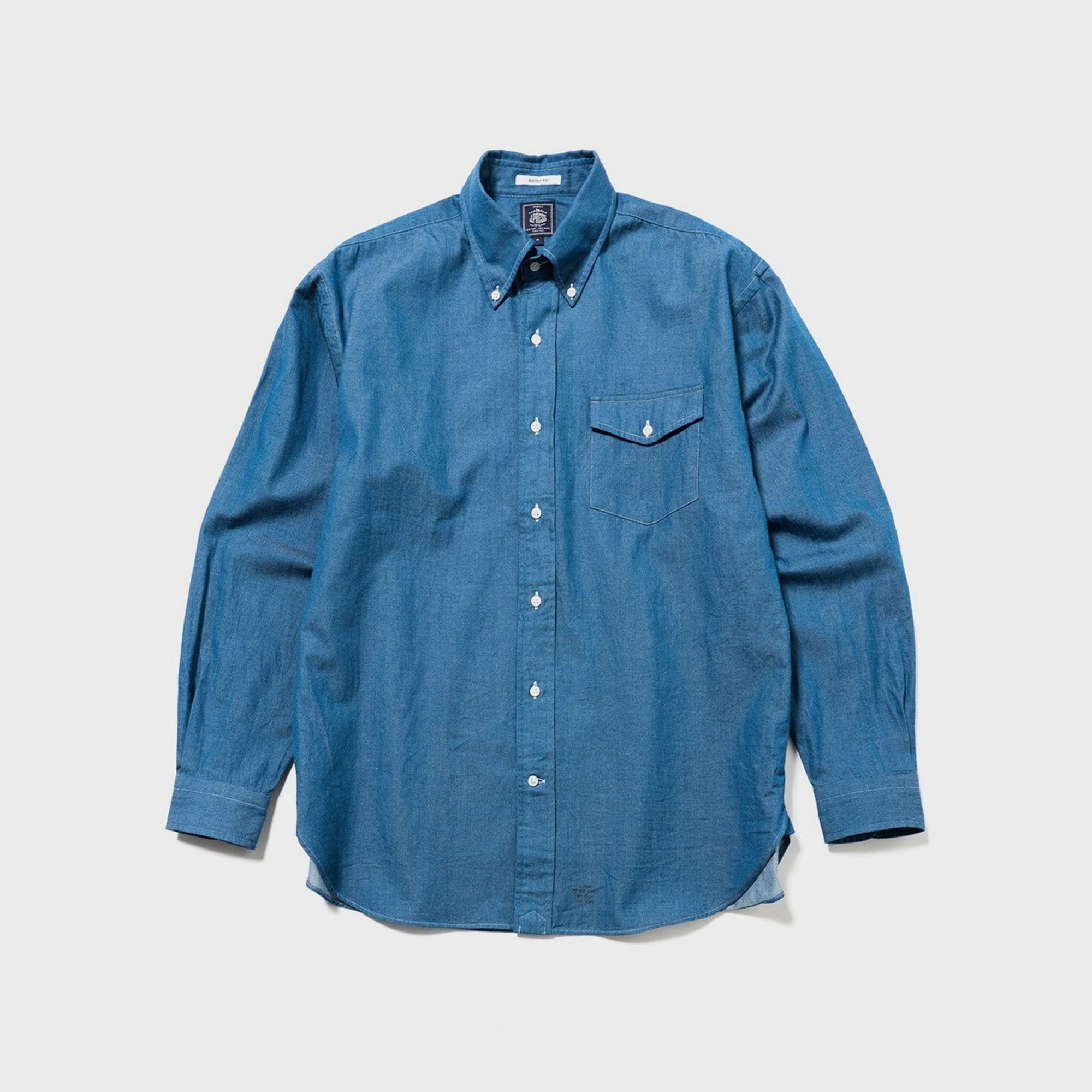 [Preorder] J.PRESS - LIGHT OZ COTTON DENIM SHIRT BAGGY-FIT - Sax Blue