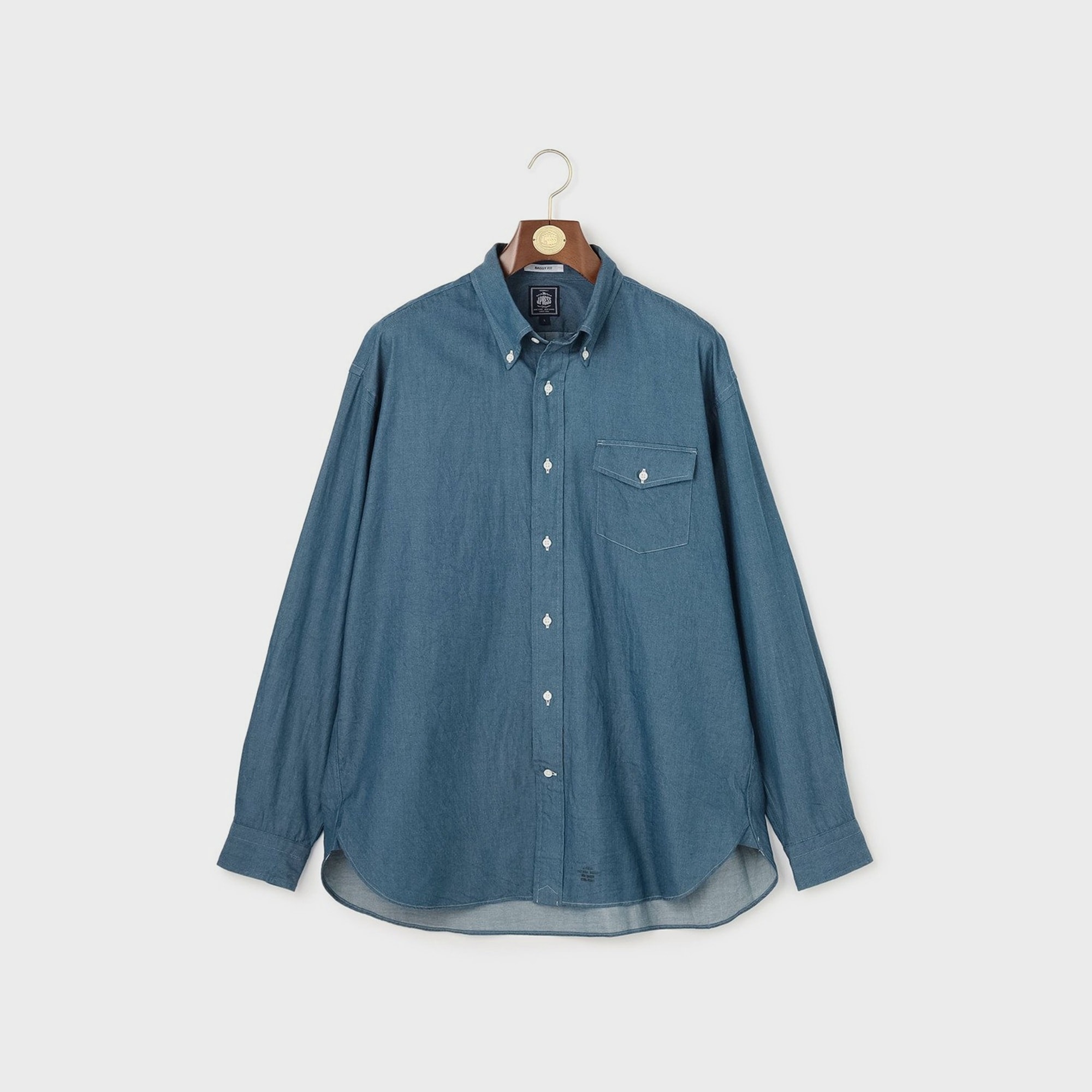J.PRESS Light OZ Cotton Denim Shirt Baggy-Fit 2
