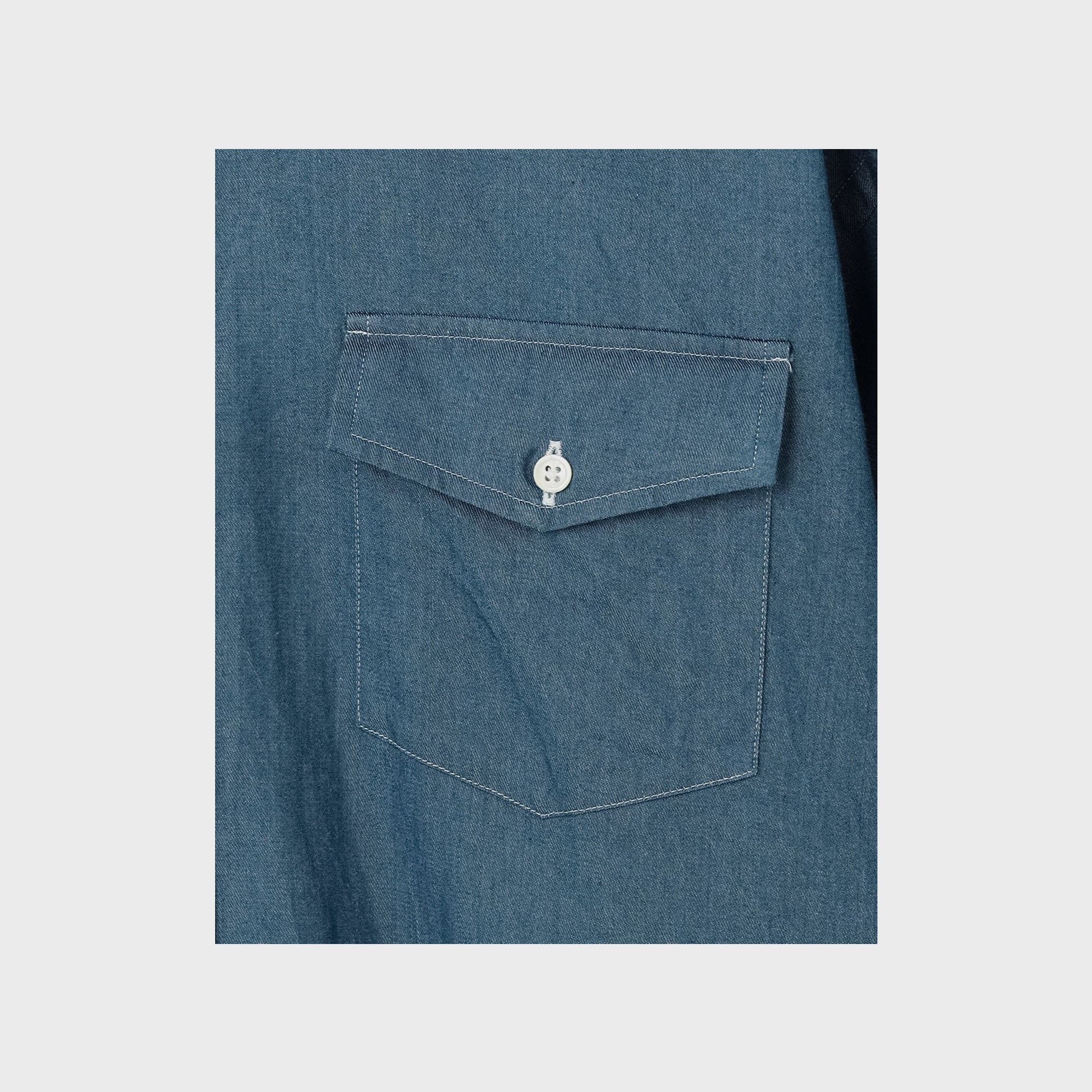 J.PRESS Light OZ Cotton Denim Shirt Baggy-Fit 7