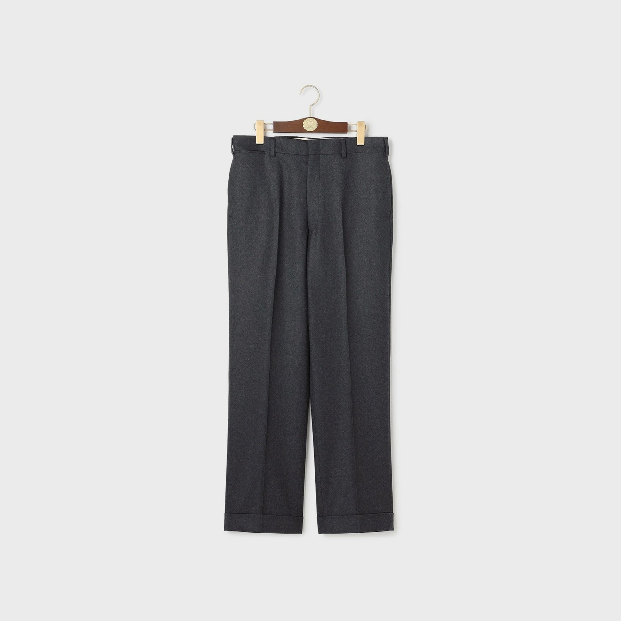 [Preorder] J.PRESS - PEPPIN MERINO SAXONY PIPED STEM TROUSERS - Gray