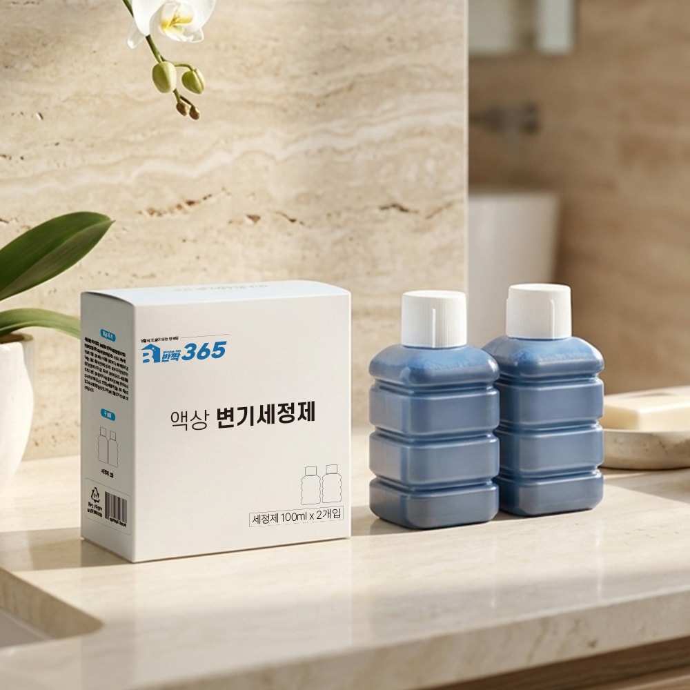 반짝365 자동 변기세정제 리필용 세정액 세트(세정제 100ml 2개입)에코후레쉬 닥터클린 소다스쿨 호환
