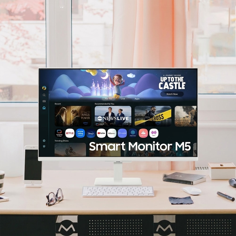 삼성 스마트모니터 M5 M50F 68.6cm(27인치) 화이트 무선 OTT 컴퓨터 LED 모니터