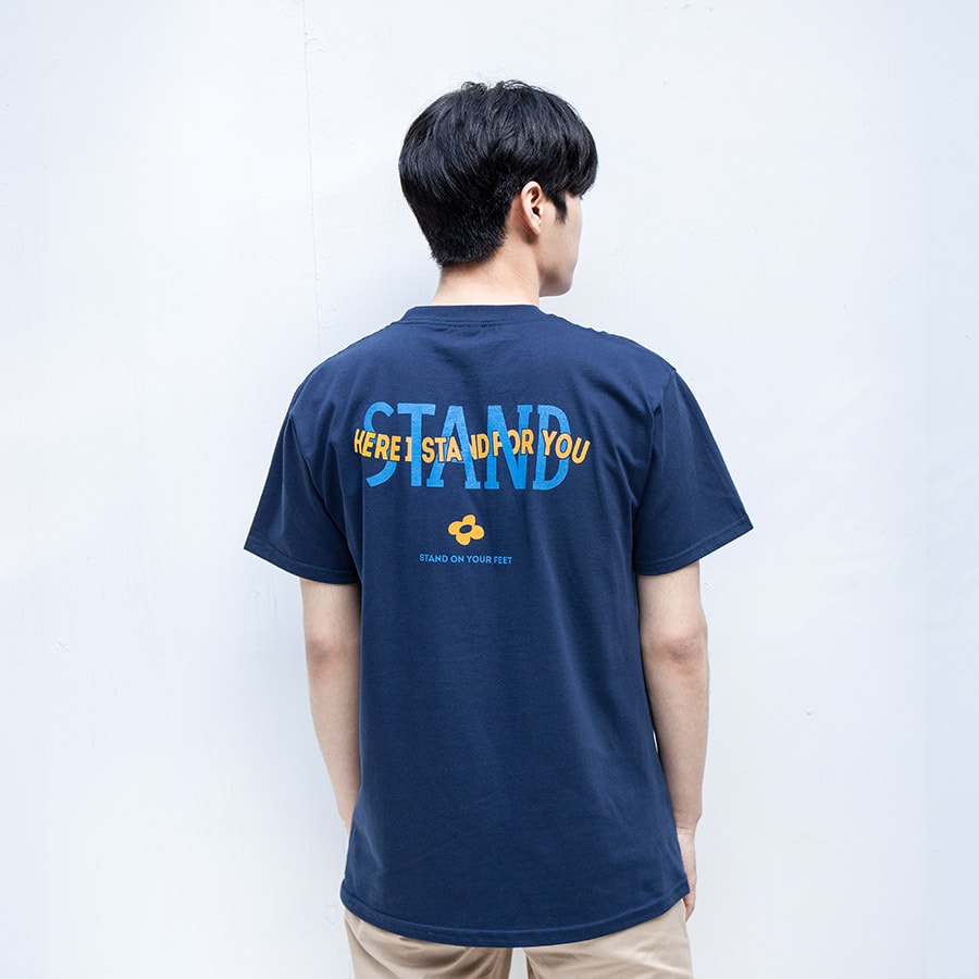꽃 티셔츠 (네이비)