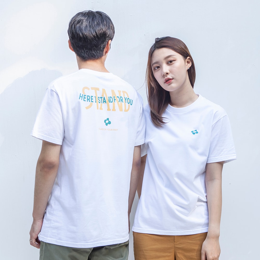 꽃 티셔츠 (화이트)