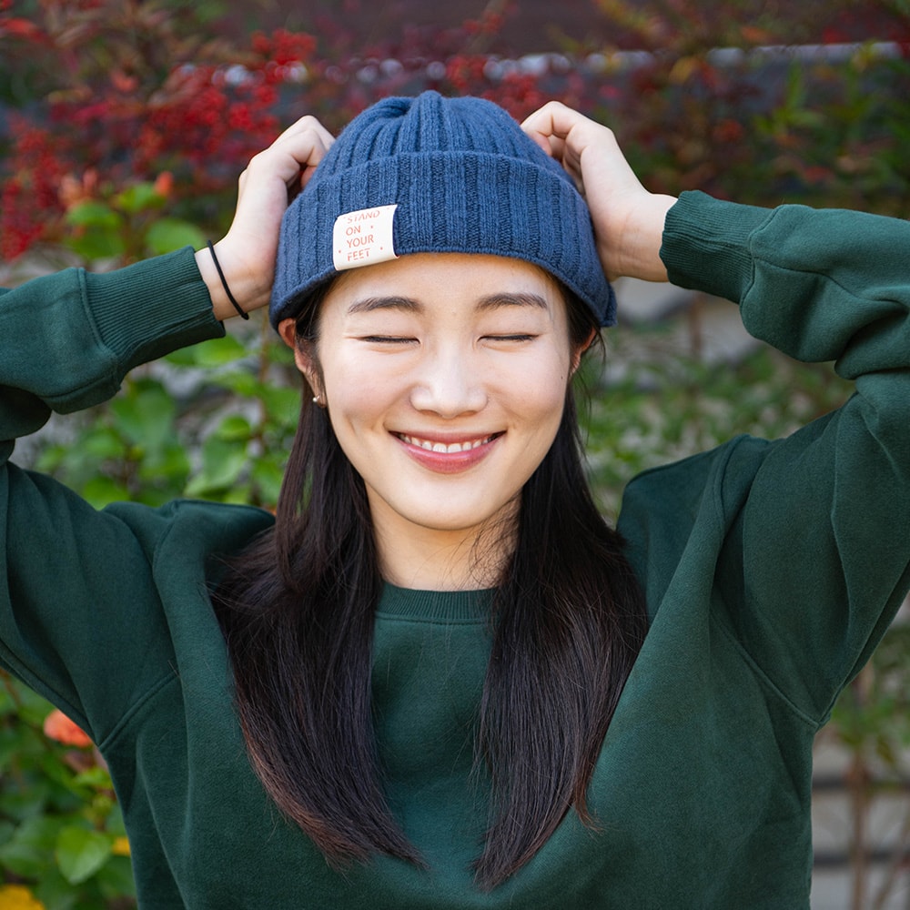 허들링 울 비니 (블루)