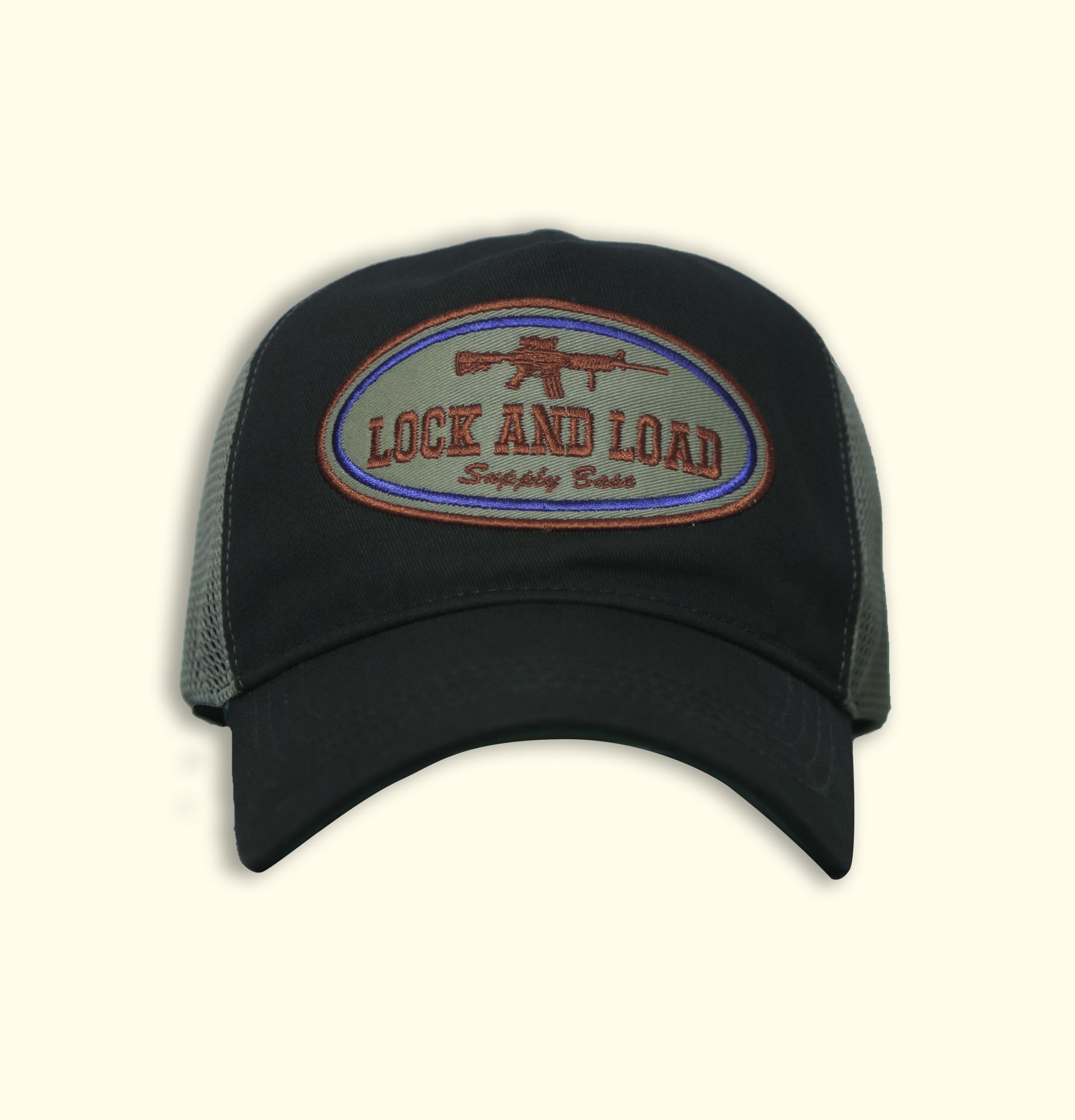 LOCK AND LOAD 5-PANEL MESH CAP CAHRCOLA / BEIGE