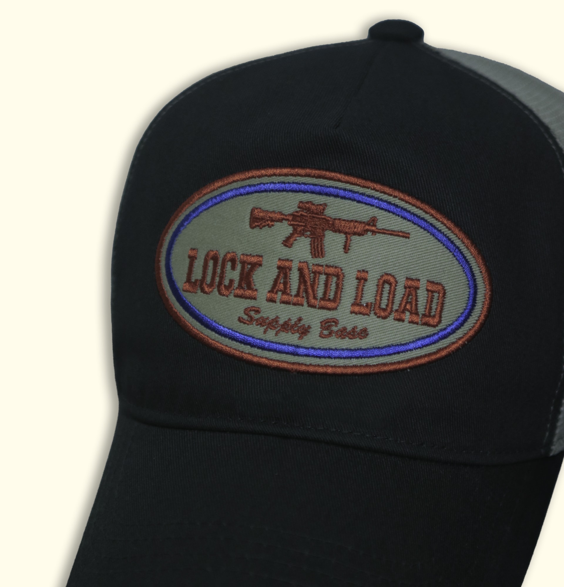 LOCK AND LOAD 5-PANEL MESH CAP CAHRCOLA / BEIGE