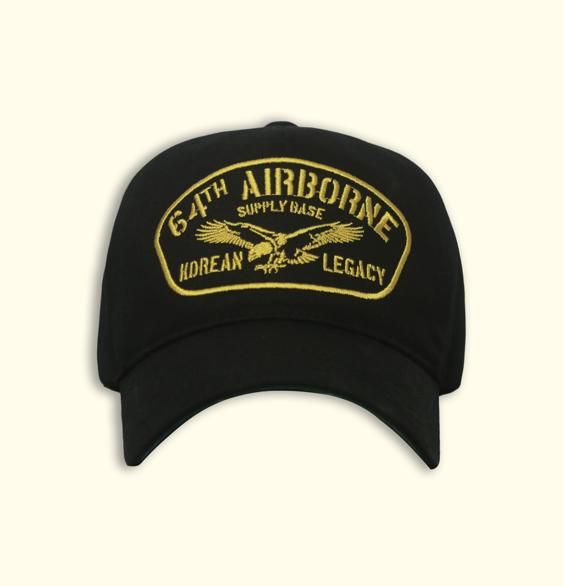 64TH AIRBORNE 5-PANEL TWILL CAP BLACK