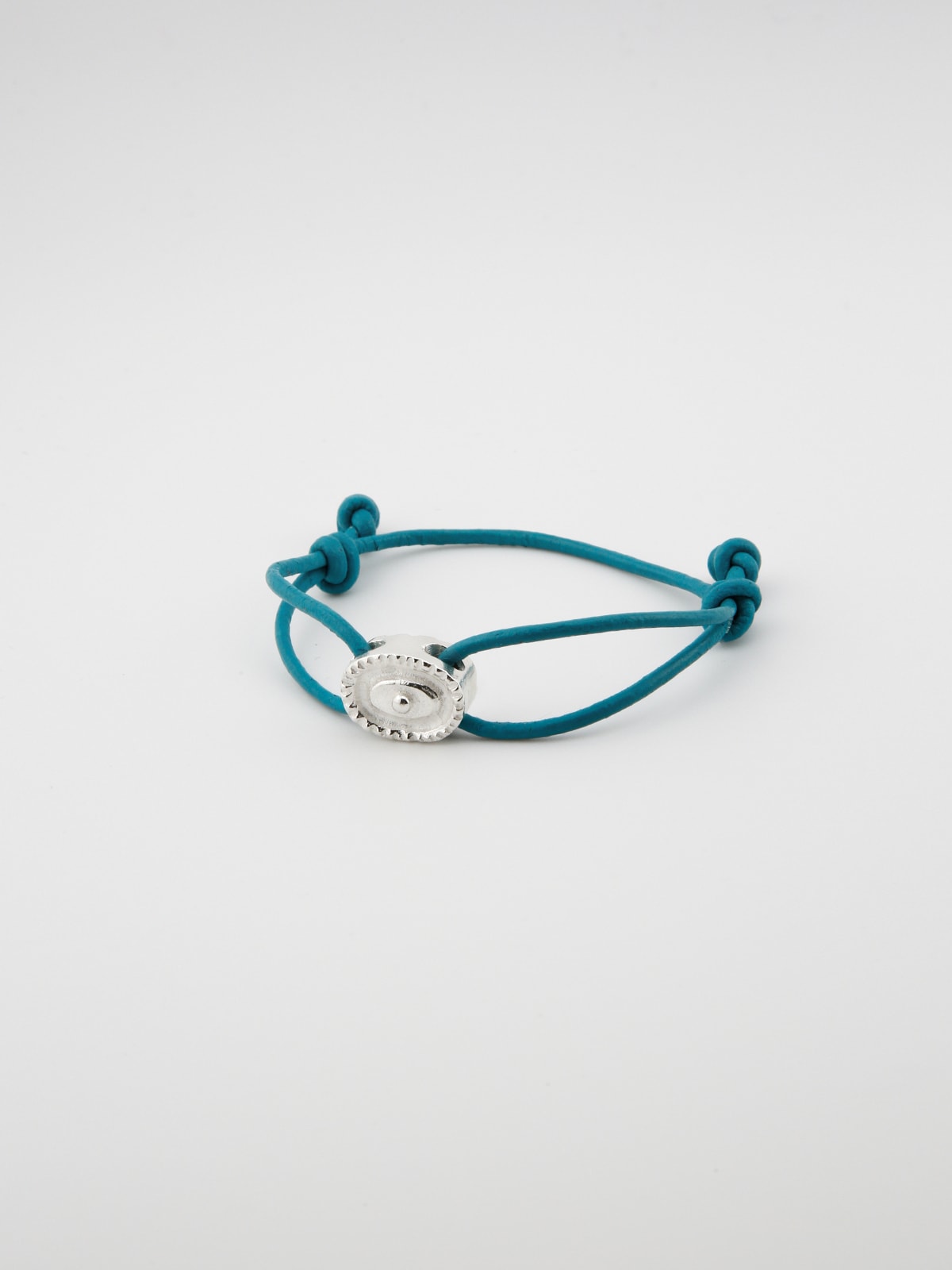 Crown leather bracelet (Turquoise blue, Black)