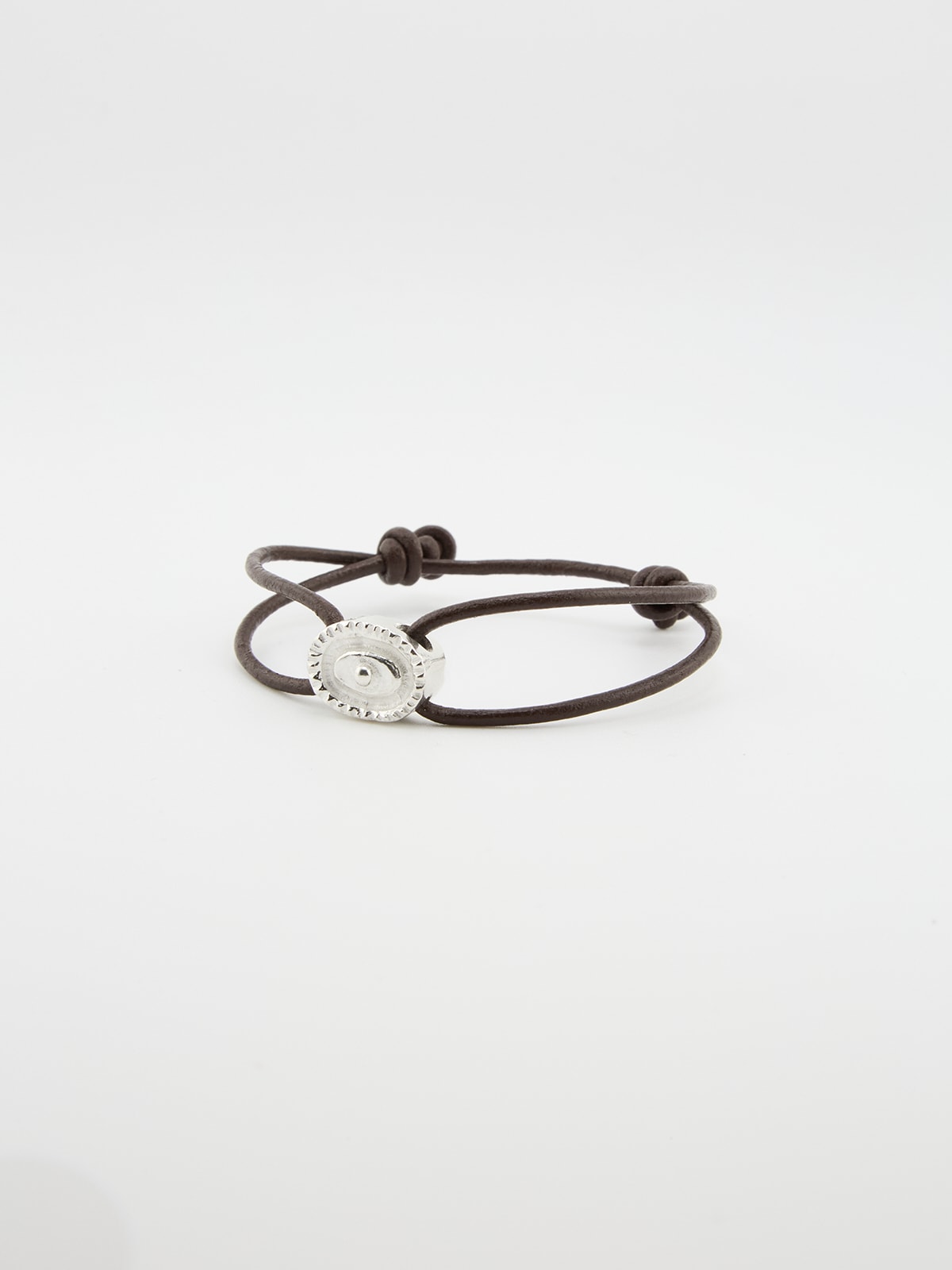 Crown leather bracelet (brown , red)