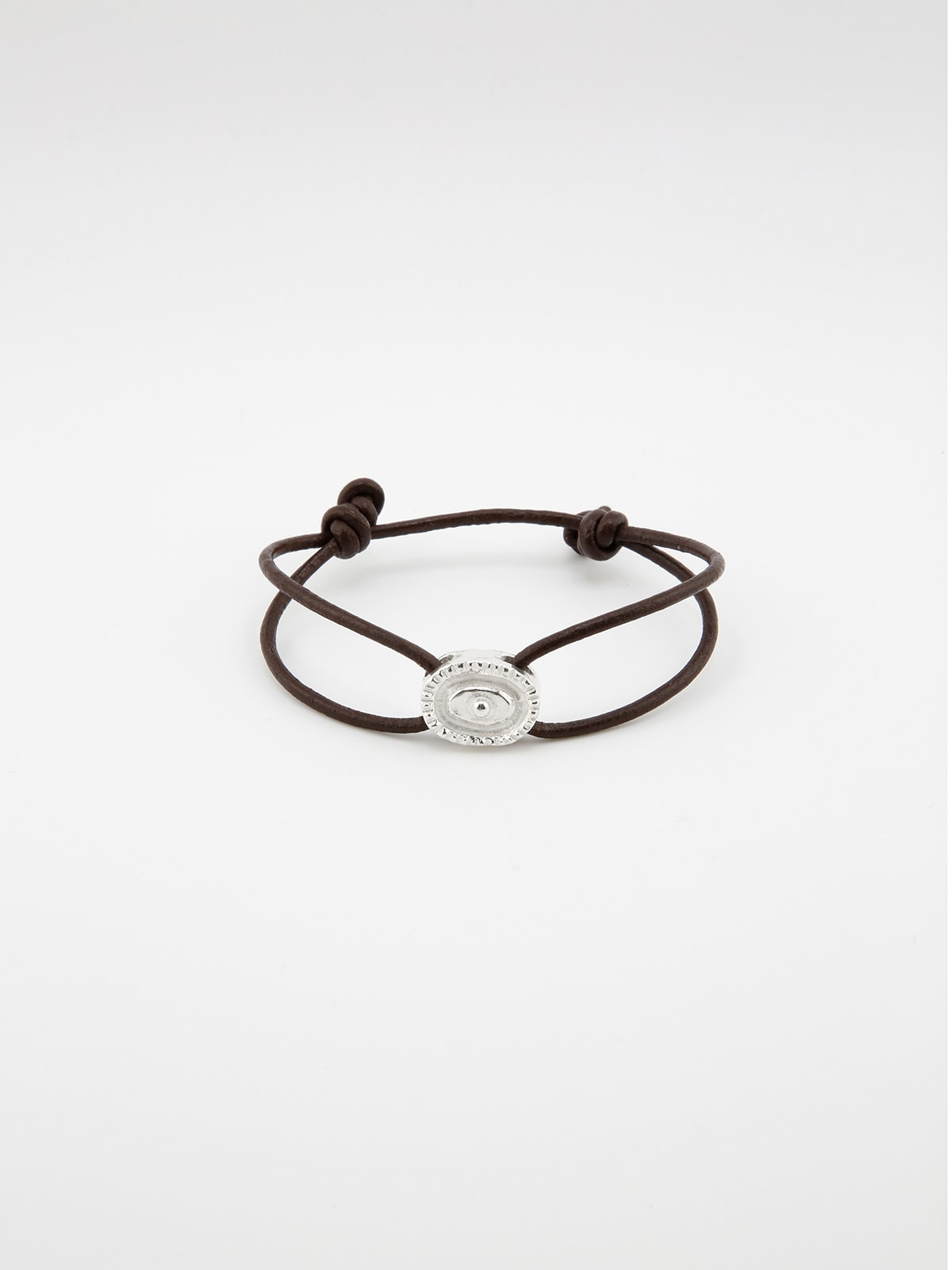 Crown leather bracelet (brown , red)