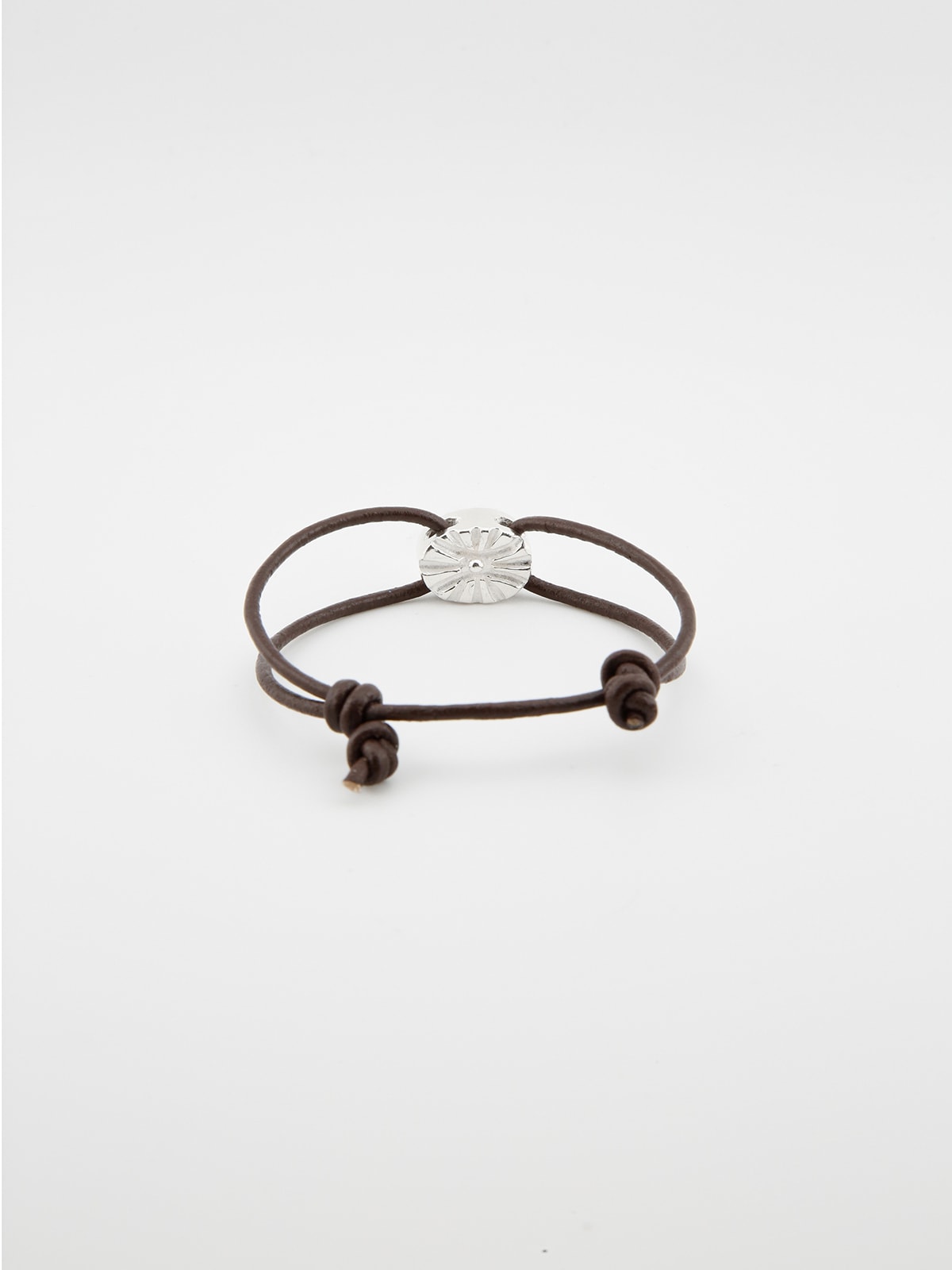 Crown leather bracelet (brown , red)