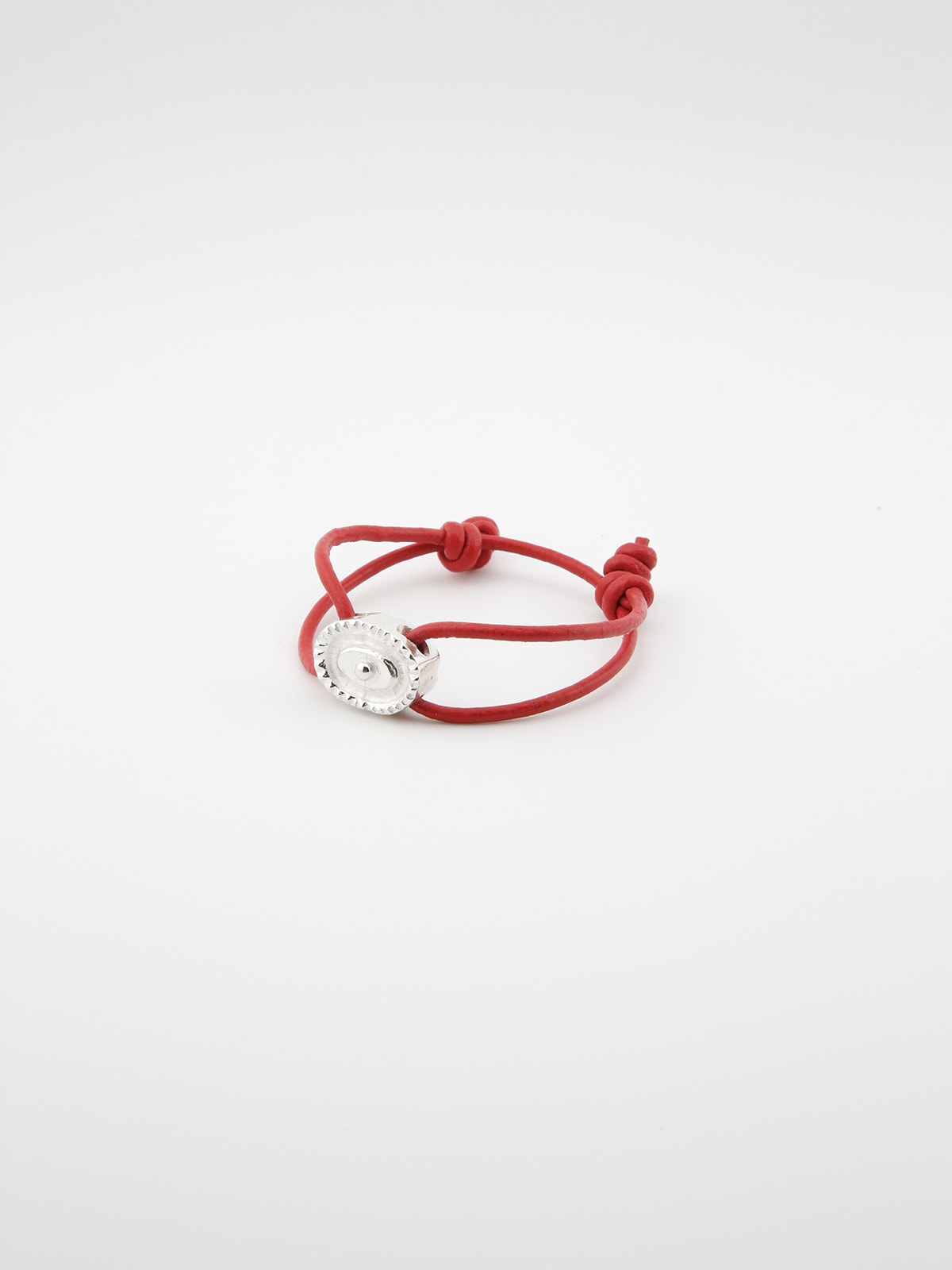 Crown leather bracelet (brown , red)