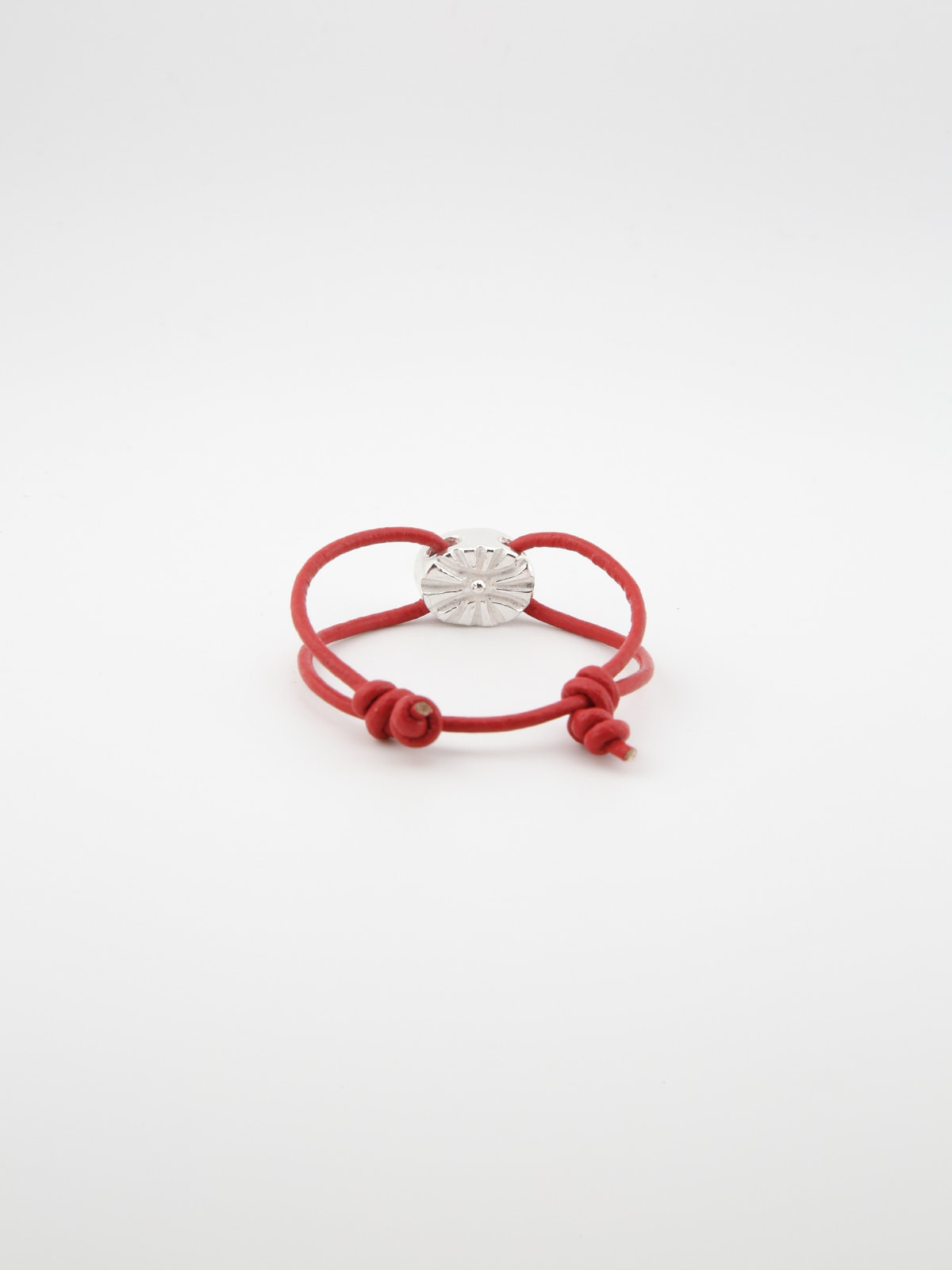 Crown leather bracelet (brown , red)