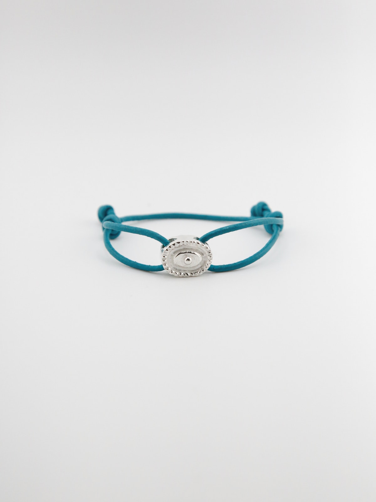 Crown leather bracelet (Turquoise blue, Black)