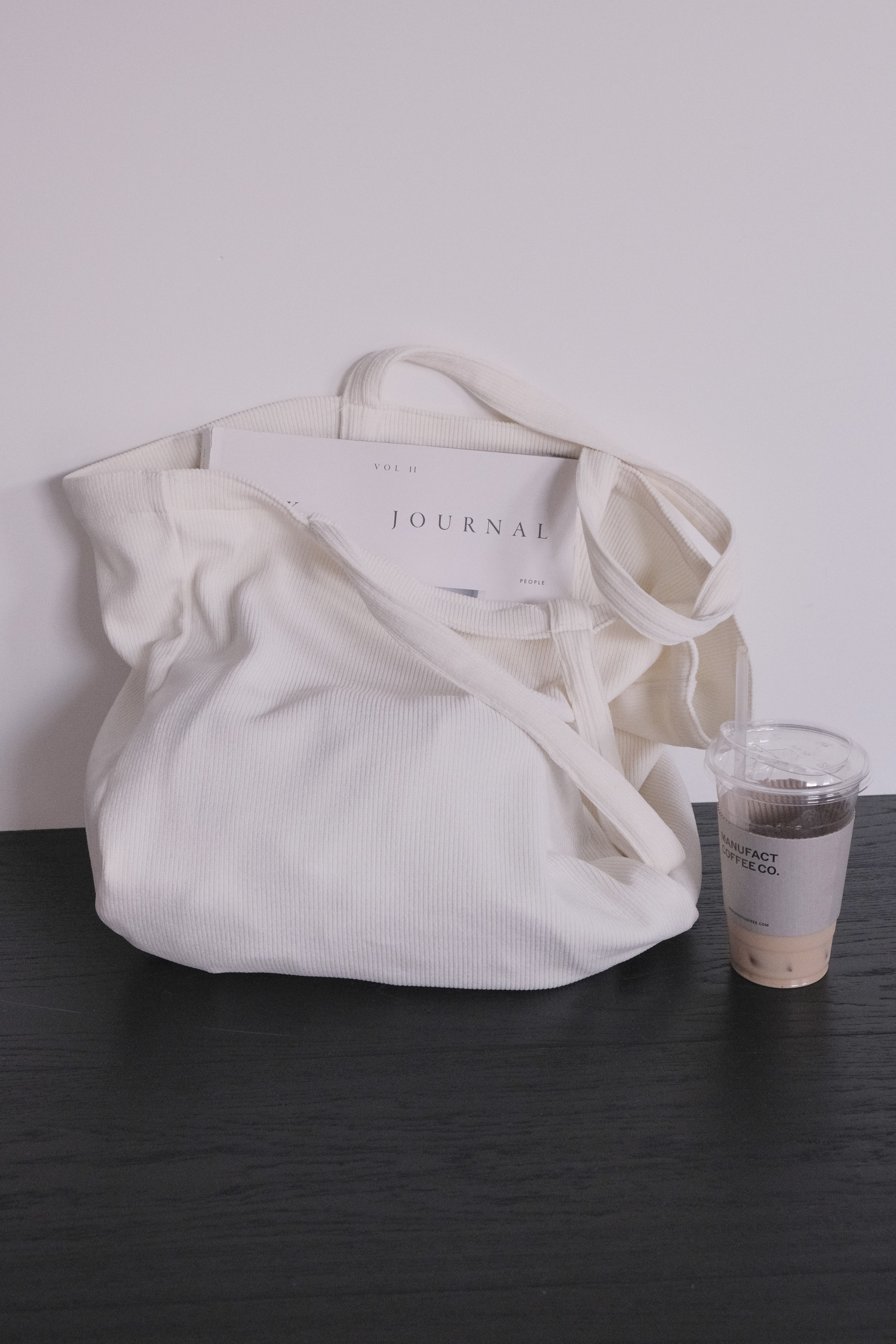 daily corduroy tote bag (cream)