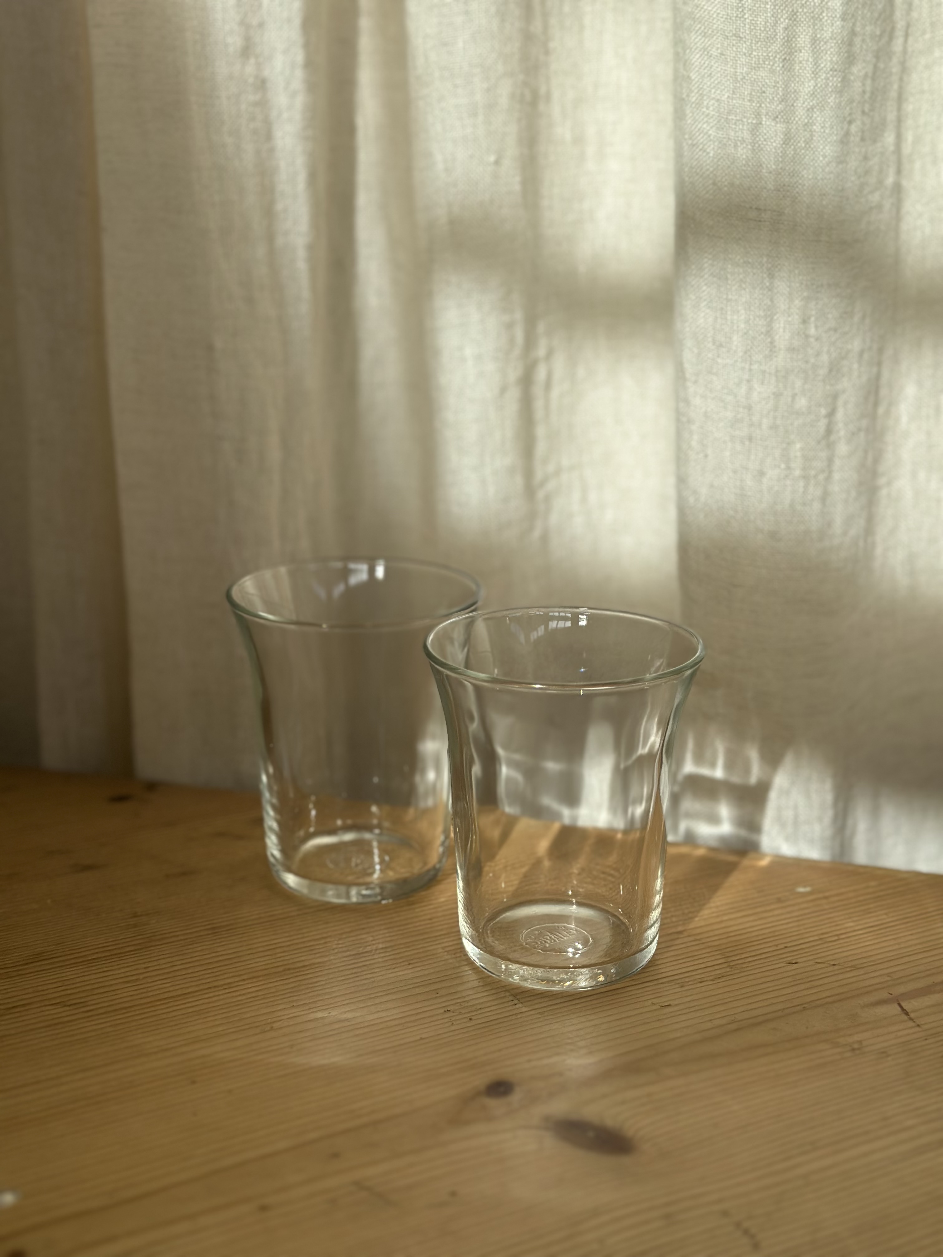 vintage French glass 2p set (Duralex)