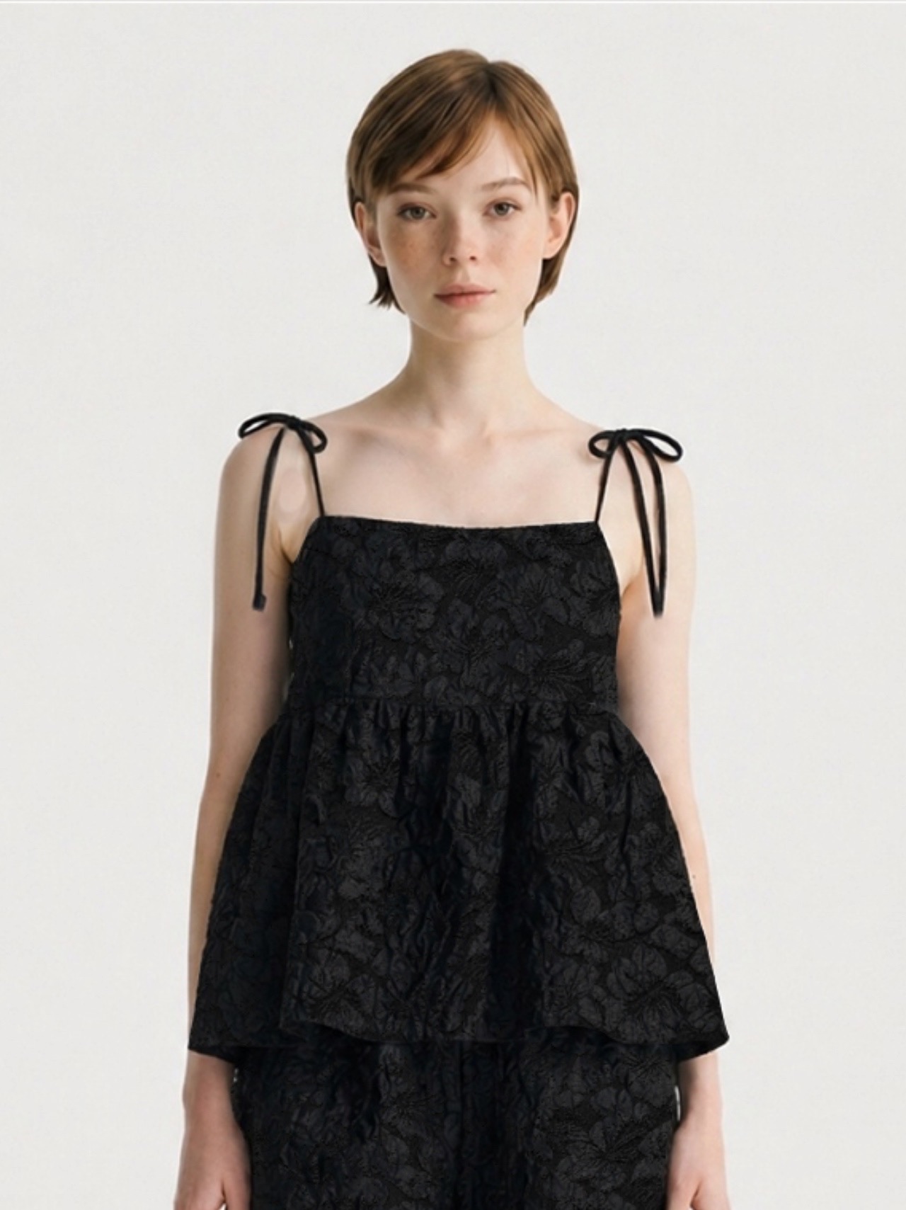 JQD Ribbon Strap Top_BK