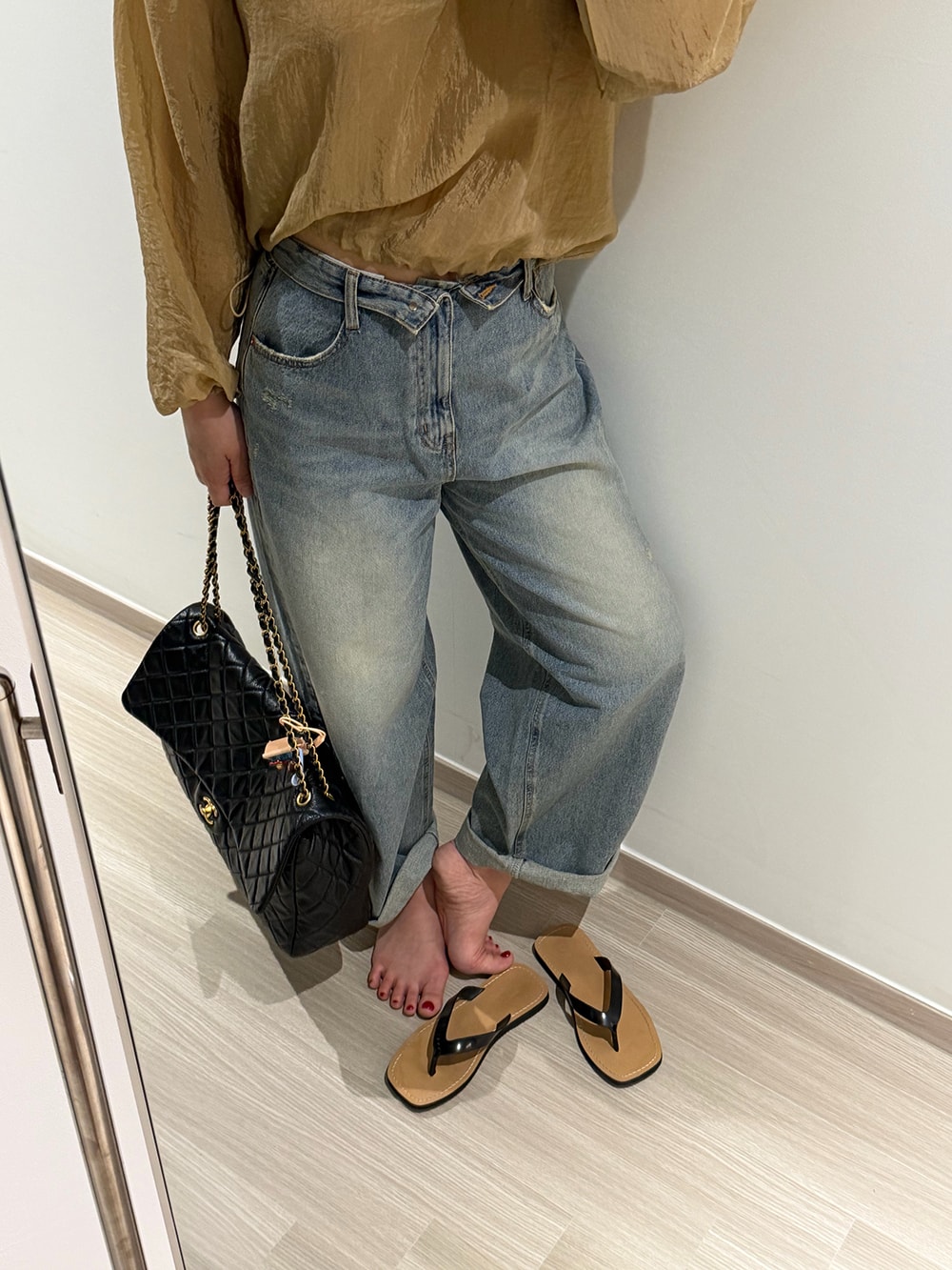 오비 접 데님 (s m l)