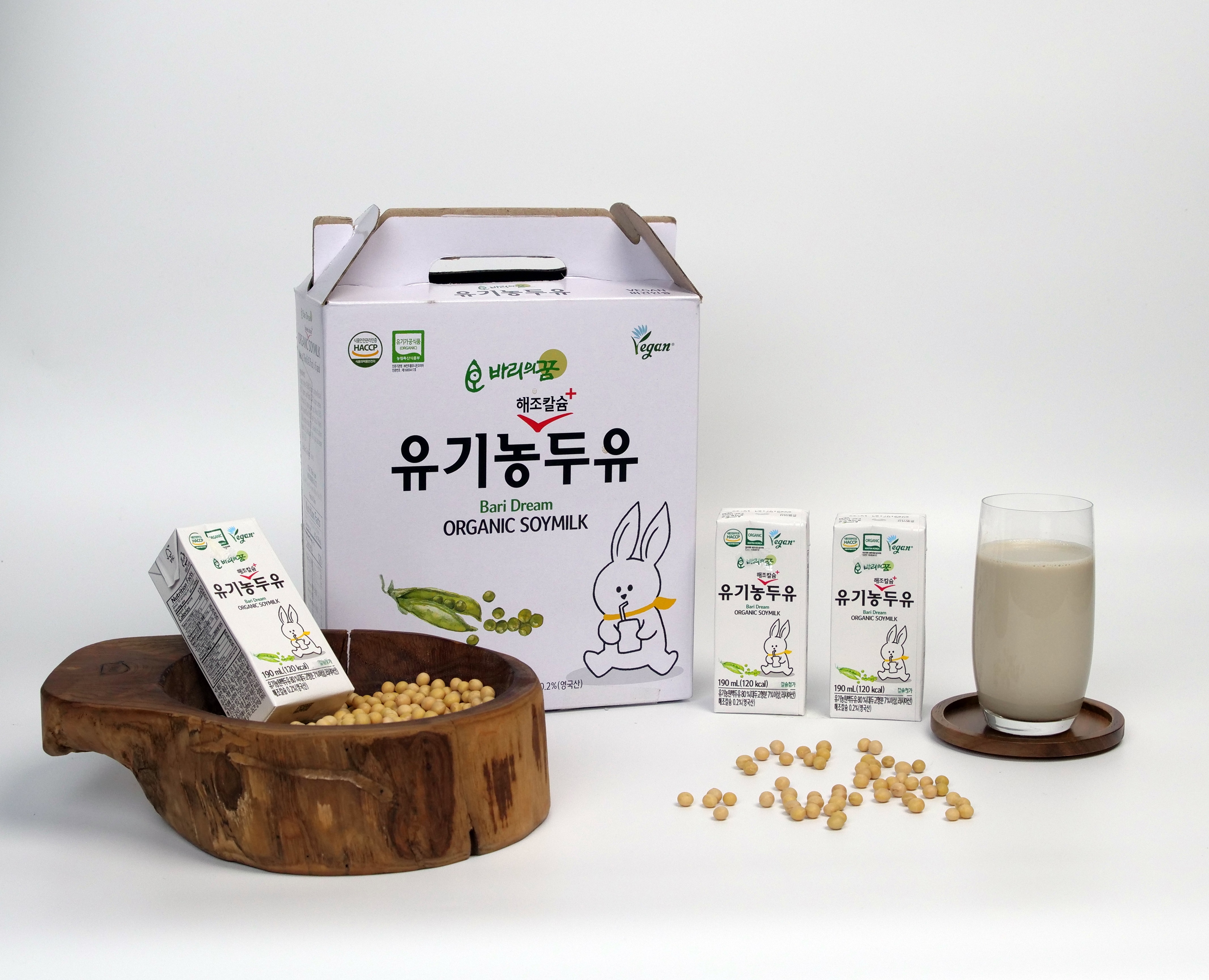 [담과]바리의꿈 해조칼슘 유기농 두유190ml 16/32/ 48/64/80팩