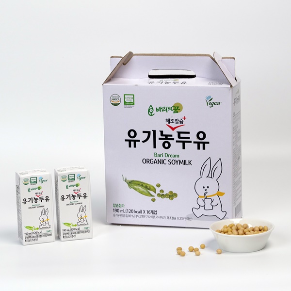 [담과]바리의꿈 해조칼슘 유기농 두유190ml 16/32/ 48/64/80팩