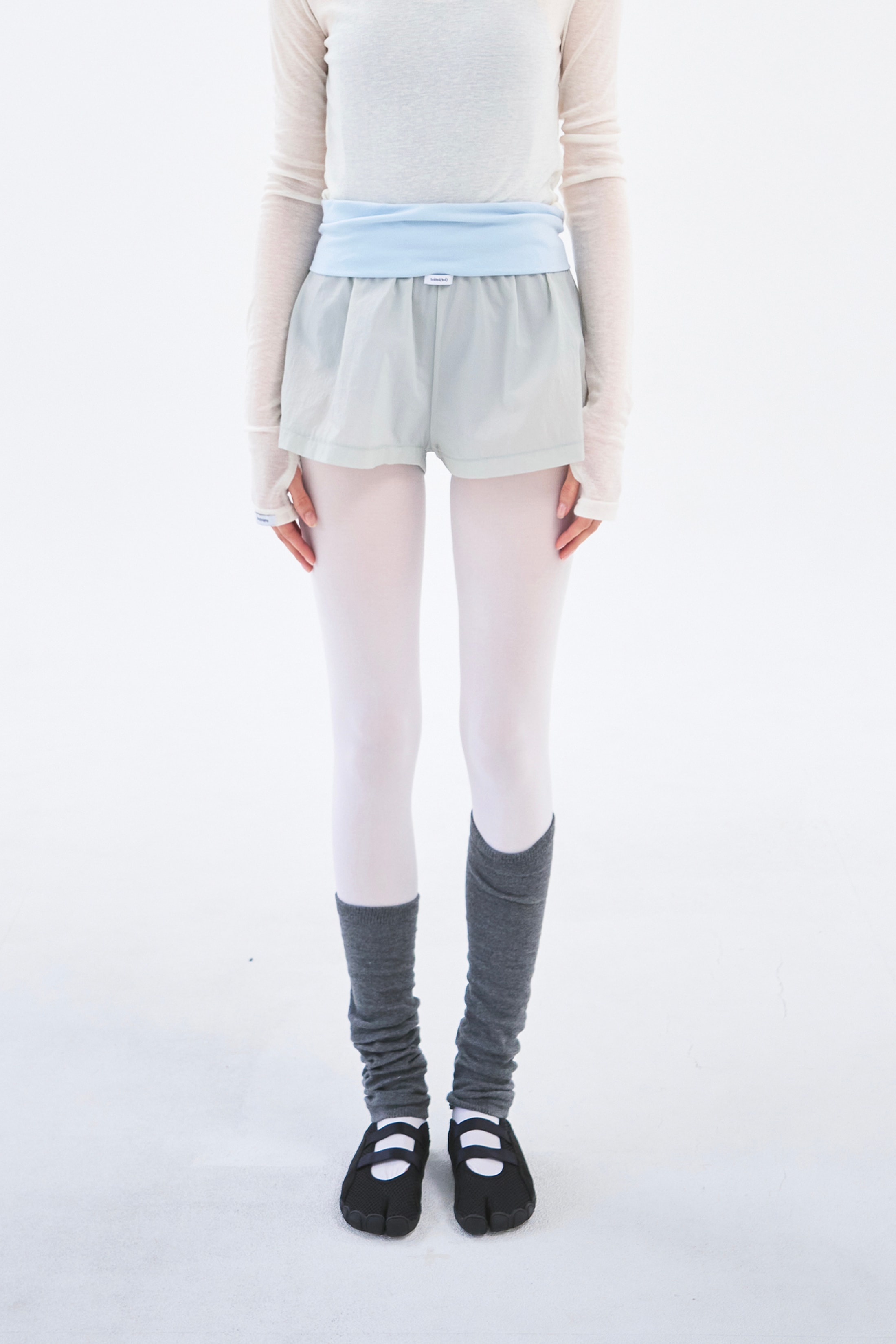 [8차 Reorder|9월2주차 순차발송]Contrast Sheer Shorts _ Sky Blue/Moss Grey