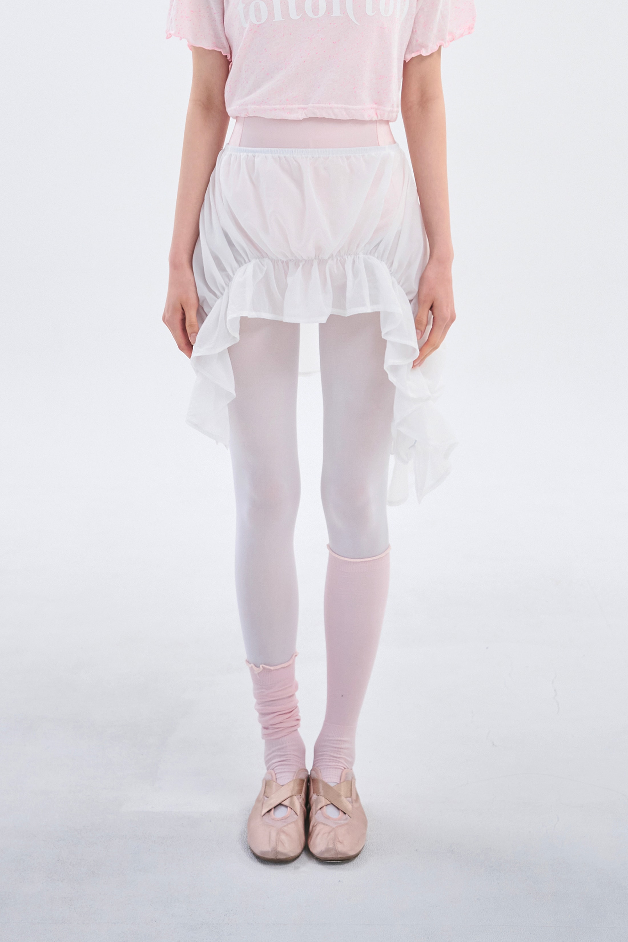 Sheer Coil Skirt _ Pure White
