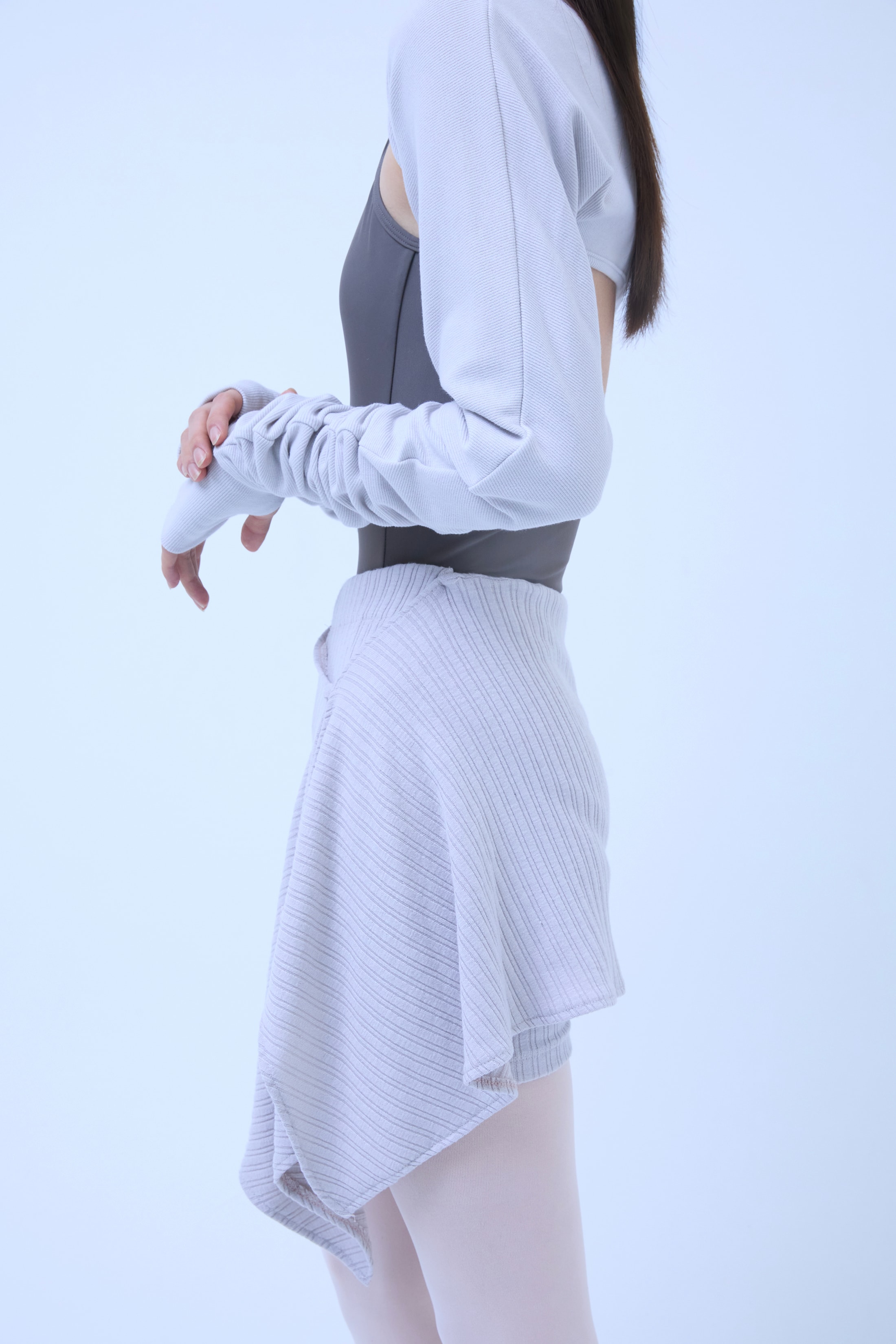 New Extra Long Sleeve Shrug _ Light Grey