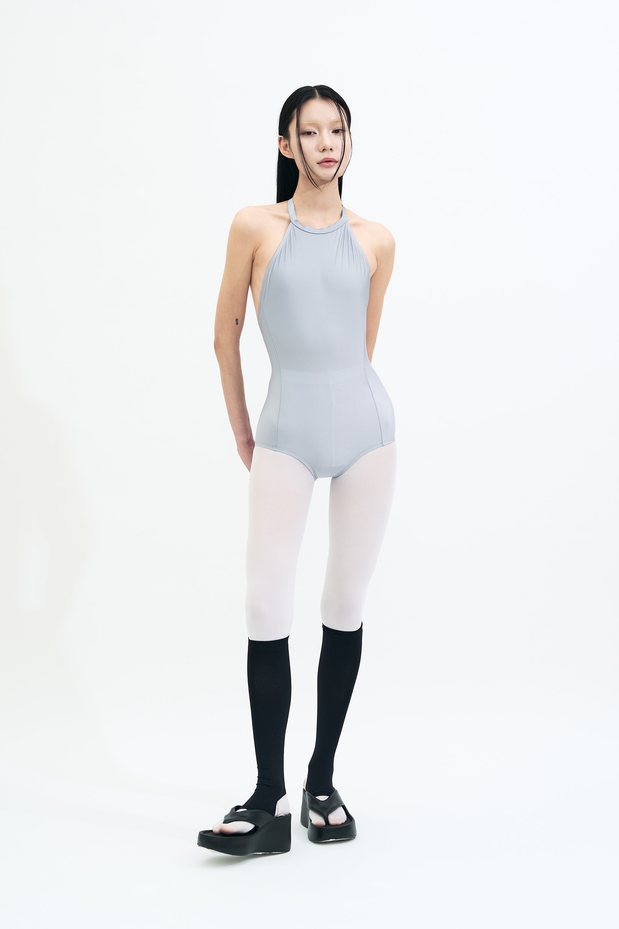 Backbone Leotard _SILVER