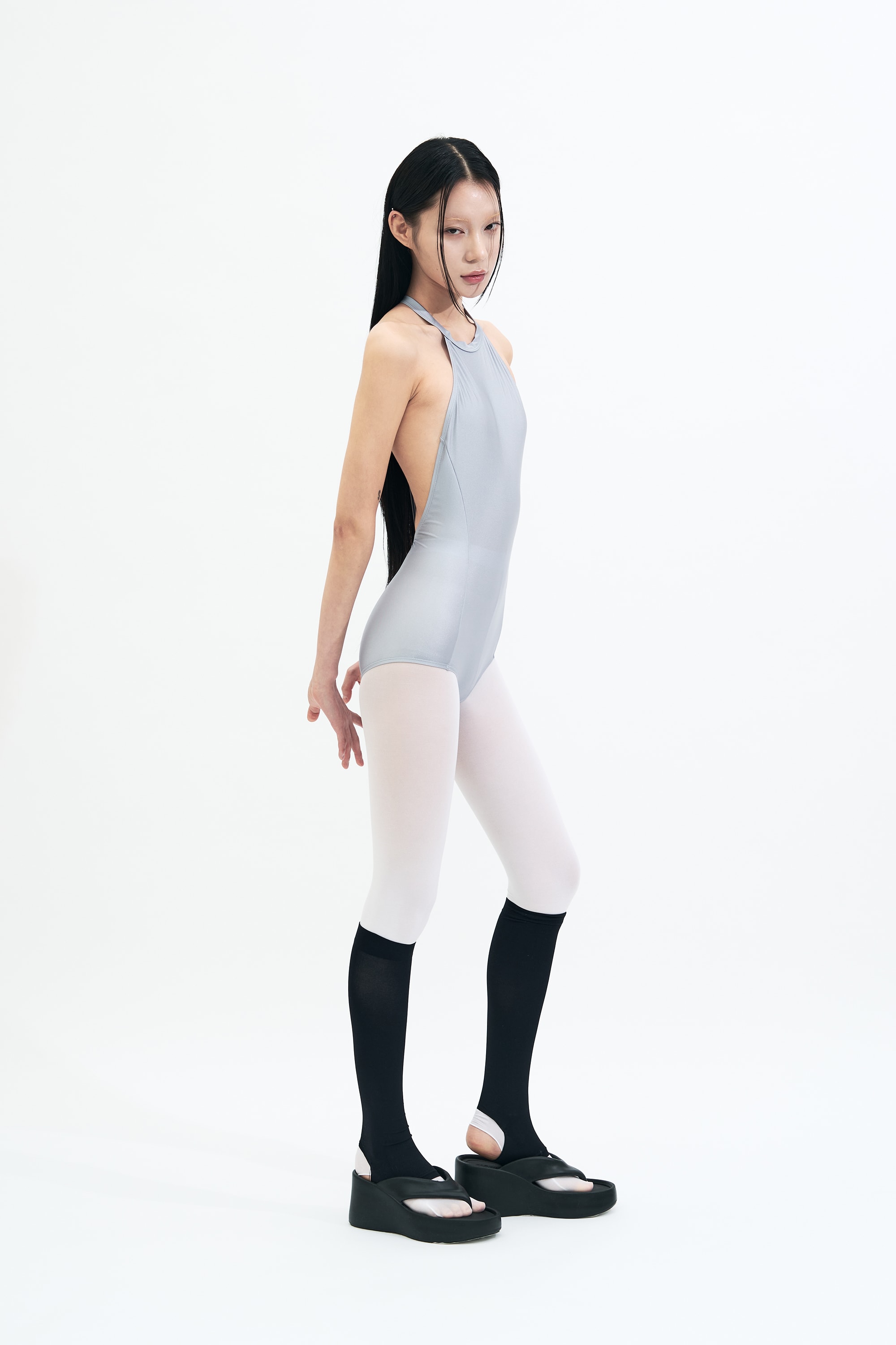 Backbone Leotard _SILVER