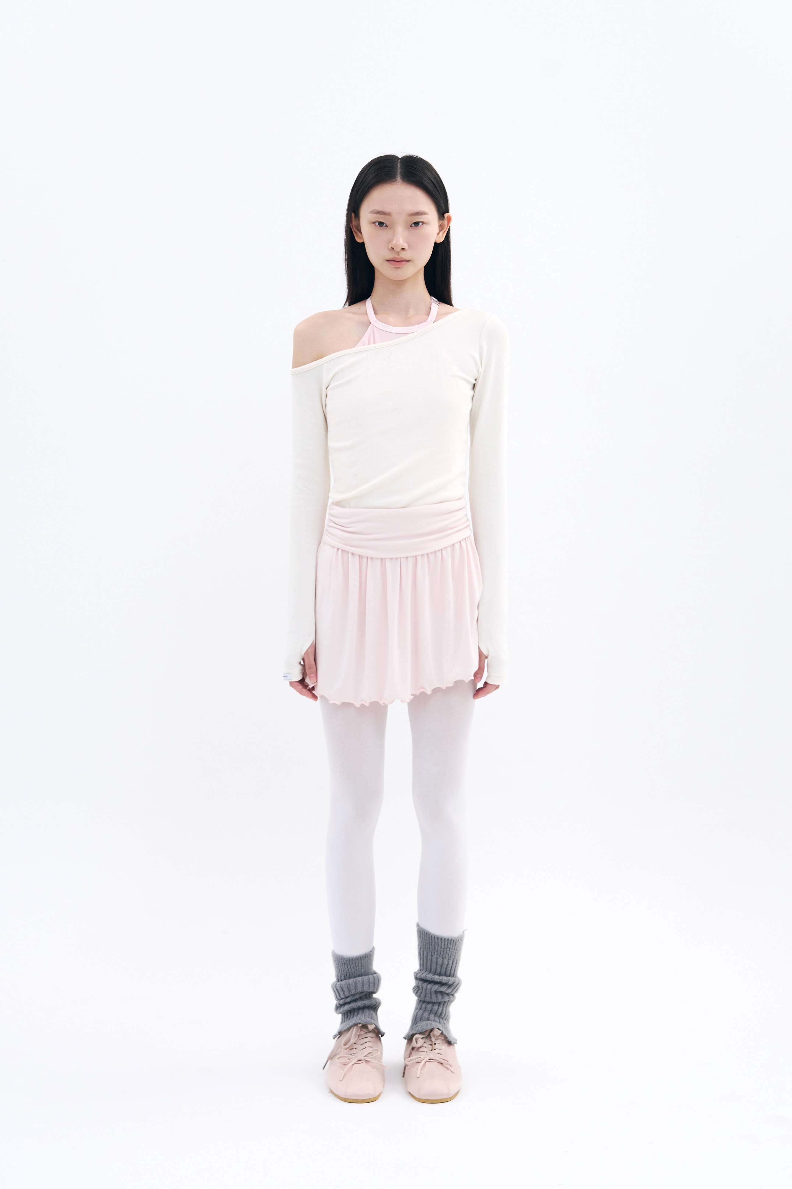Tilt Shoulder Tee _ Cream Ivory