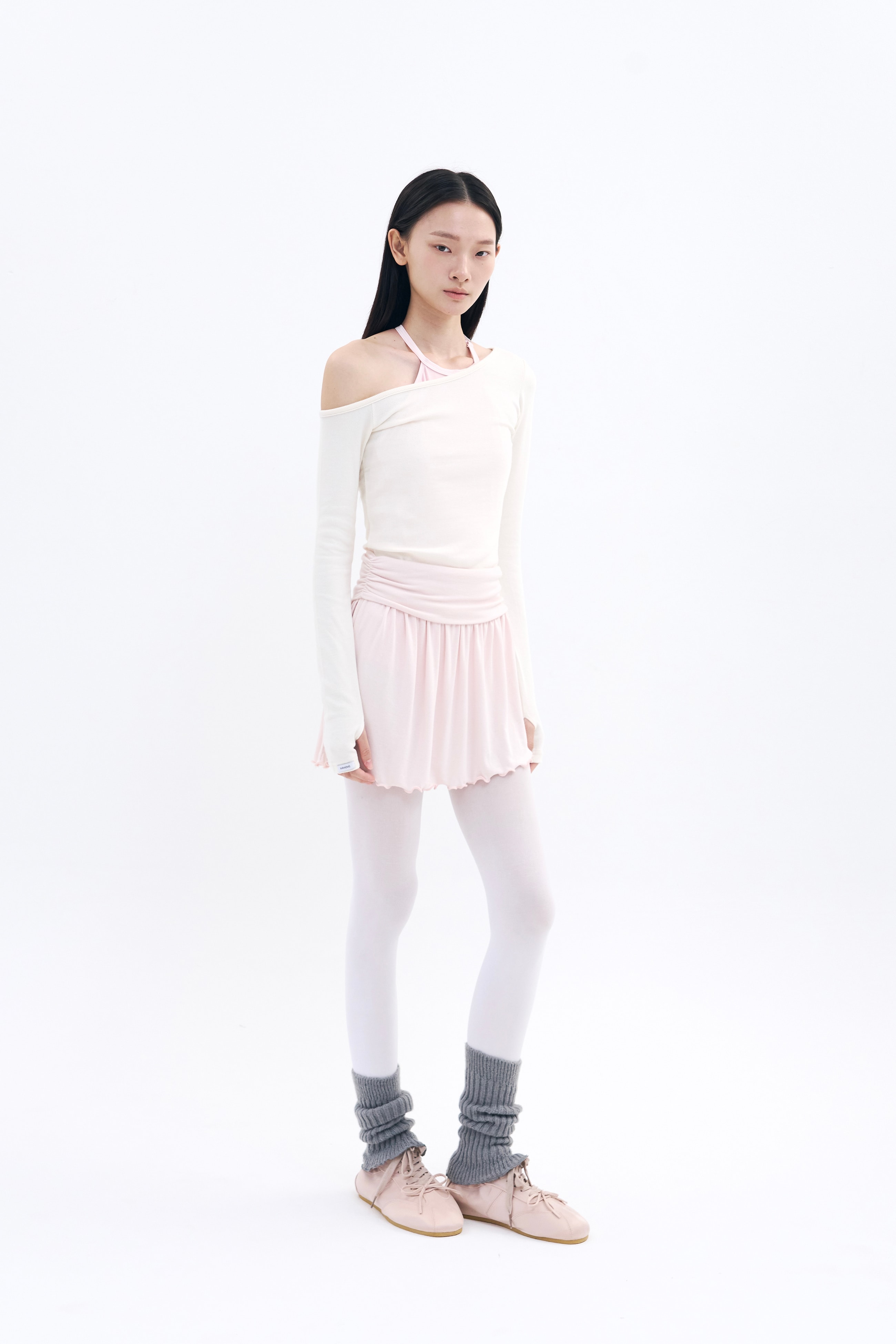 Tilt Shoulder Tee _ Cream Ivory
